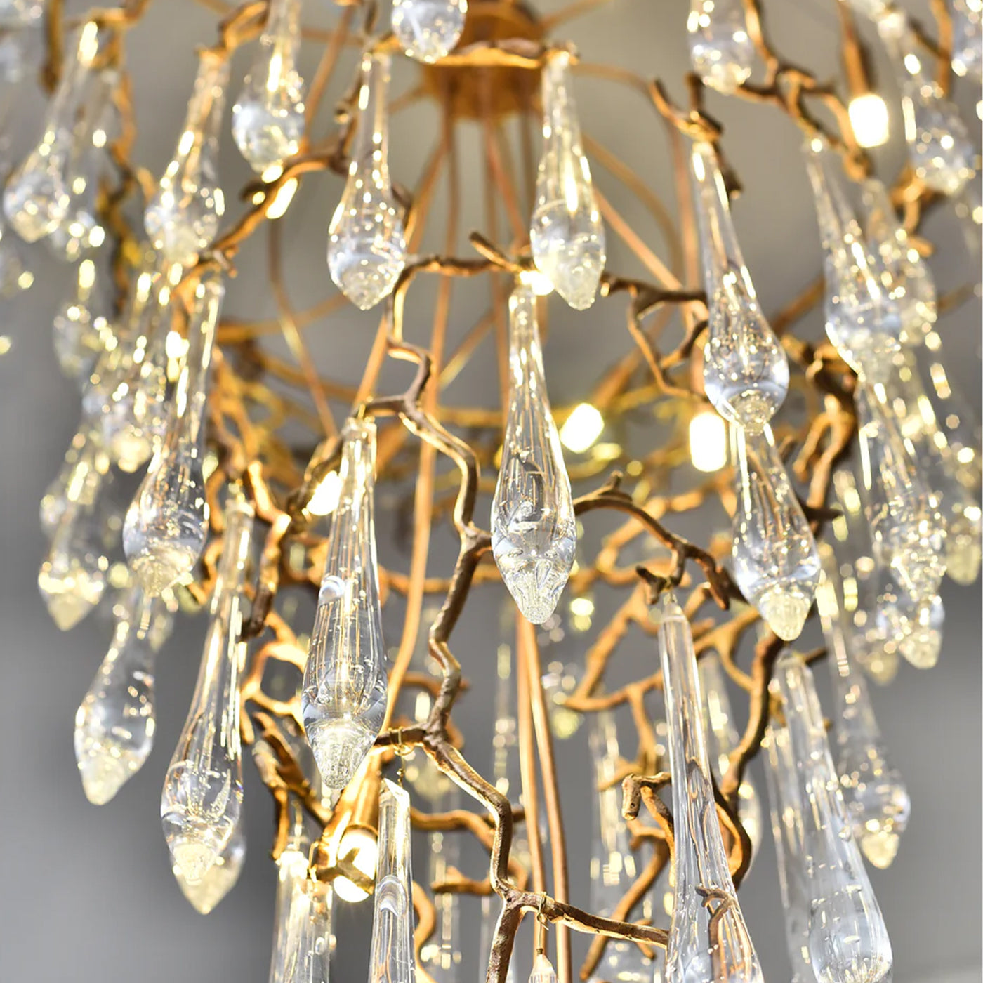 Round Foyer Droplet Staircase Chandelier - Helia-1-Luxehomezone