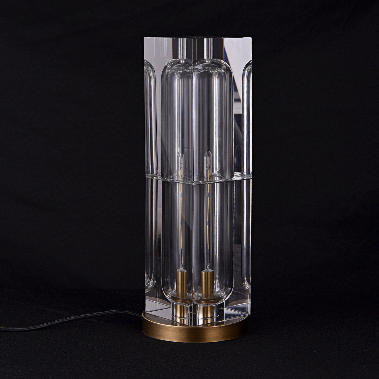 Ice-II Crystal Table Lamp Brass