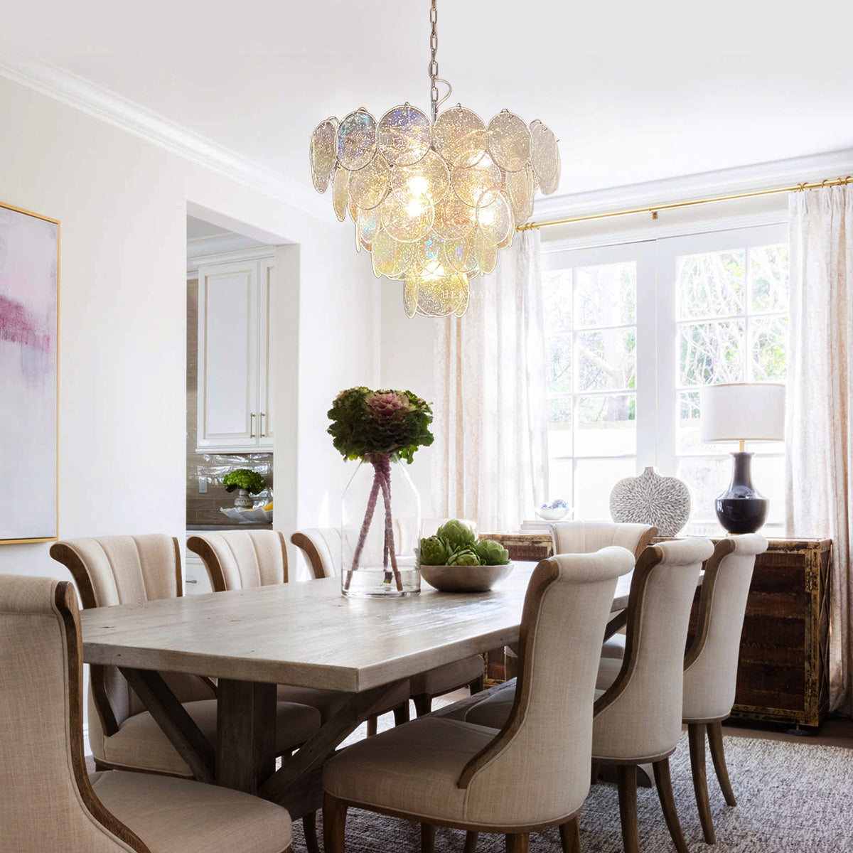 Bettina Murano Glass Chandelier 57 Iridescent Glass