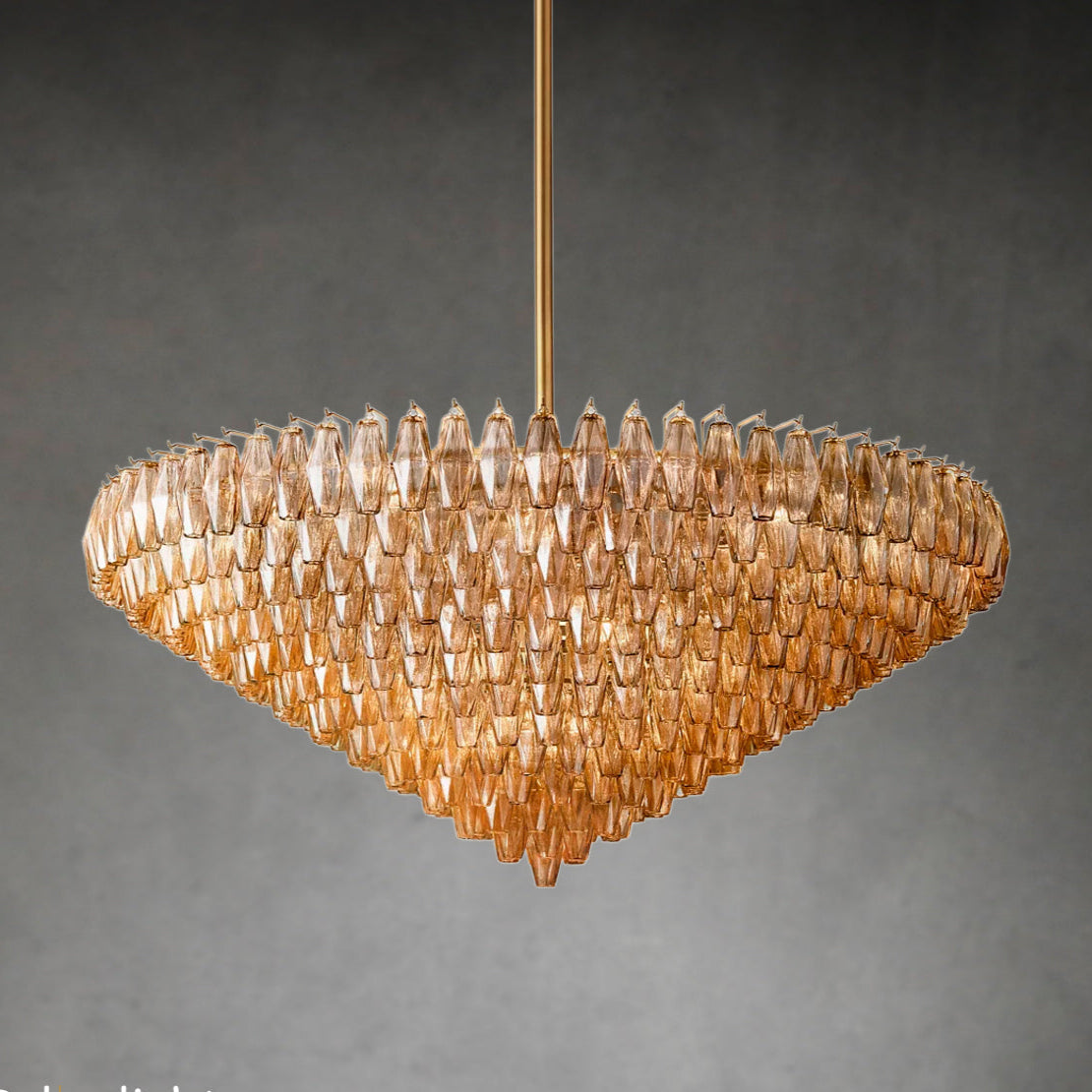 Chara Glass Tiered Round Chandelier 61"