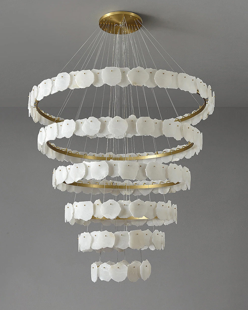 Talan Alabaster Round MultiI-Tier Chandelier