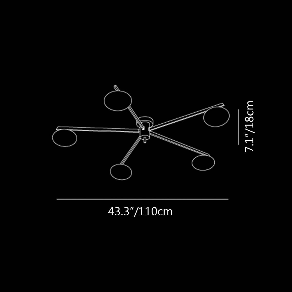 Ceiling Lamp with 3/5/6 heads - Optimized, Semi Flush Mounts-1-Luxehomezone