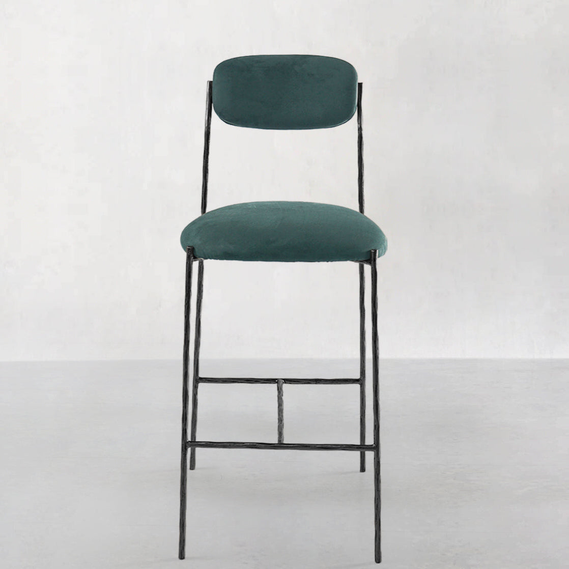 Thaddeus Green Fabric Bar Stool