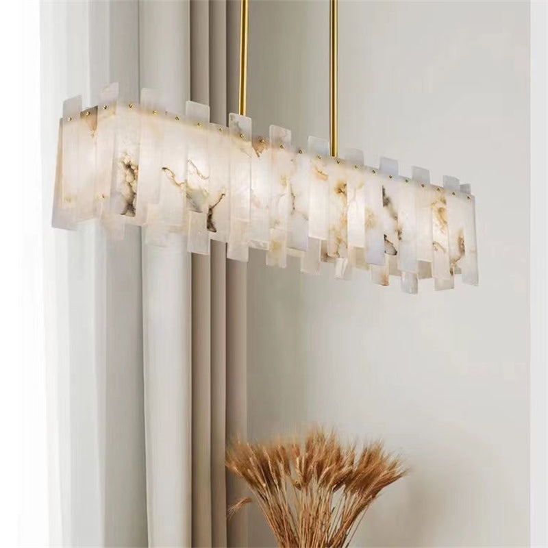Anita Alabaster Linear Chandelier 39"