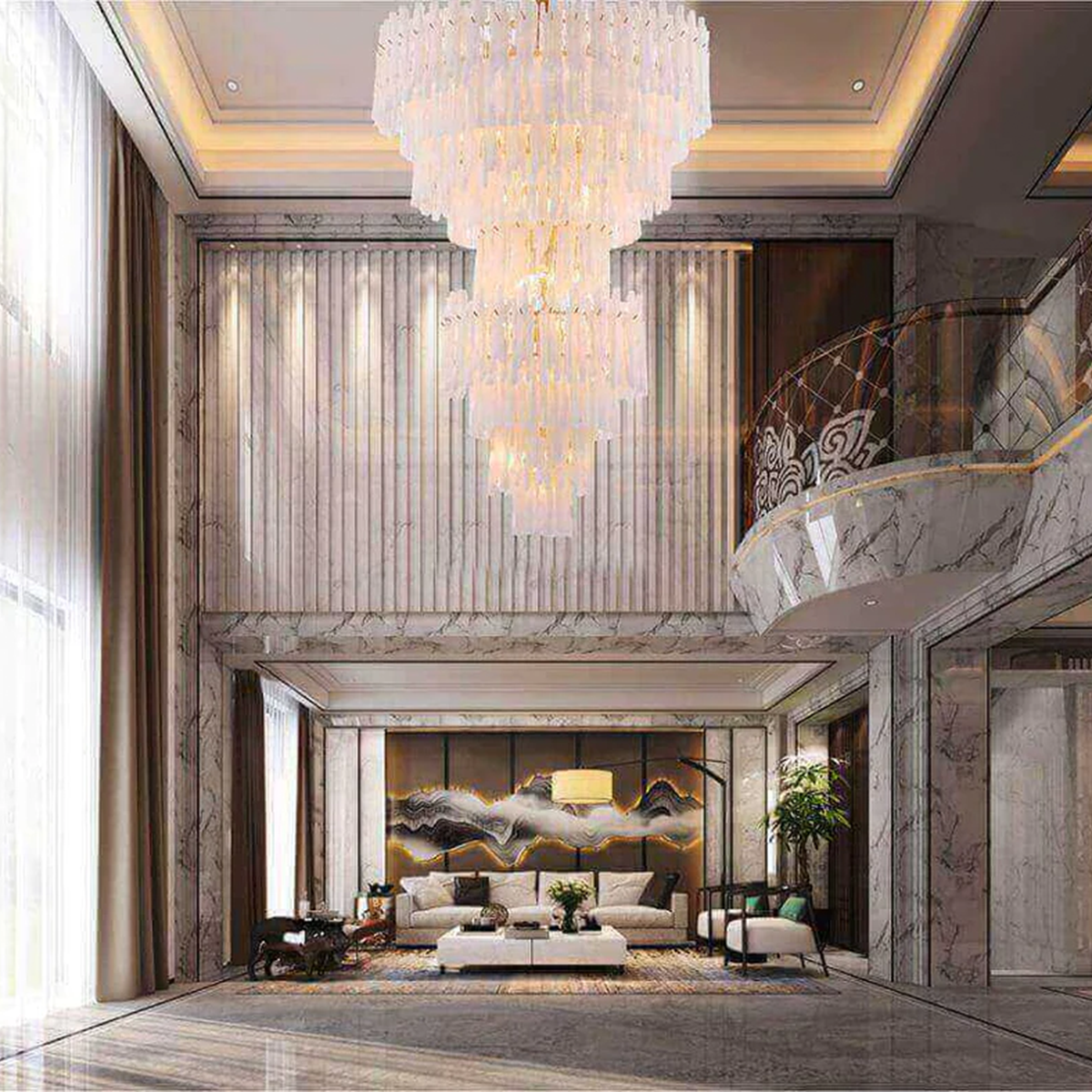 Blanch Cascading Murano Glass Chandelier - Helia-1-Luxehomezone
