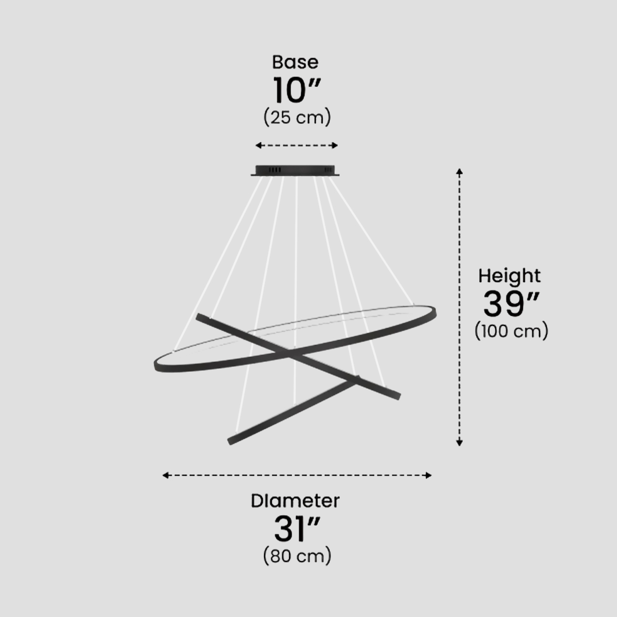Janet Modern Hanging Chandelier - Straps-1-Luxehomezone