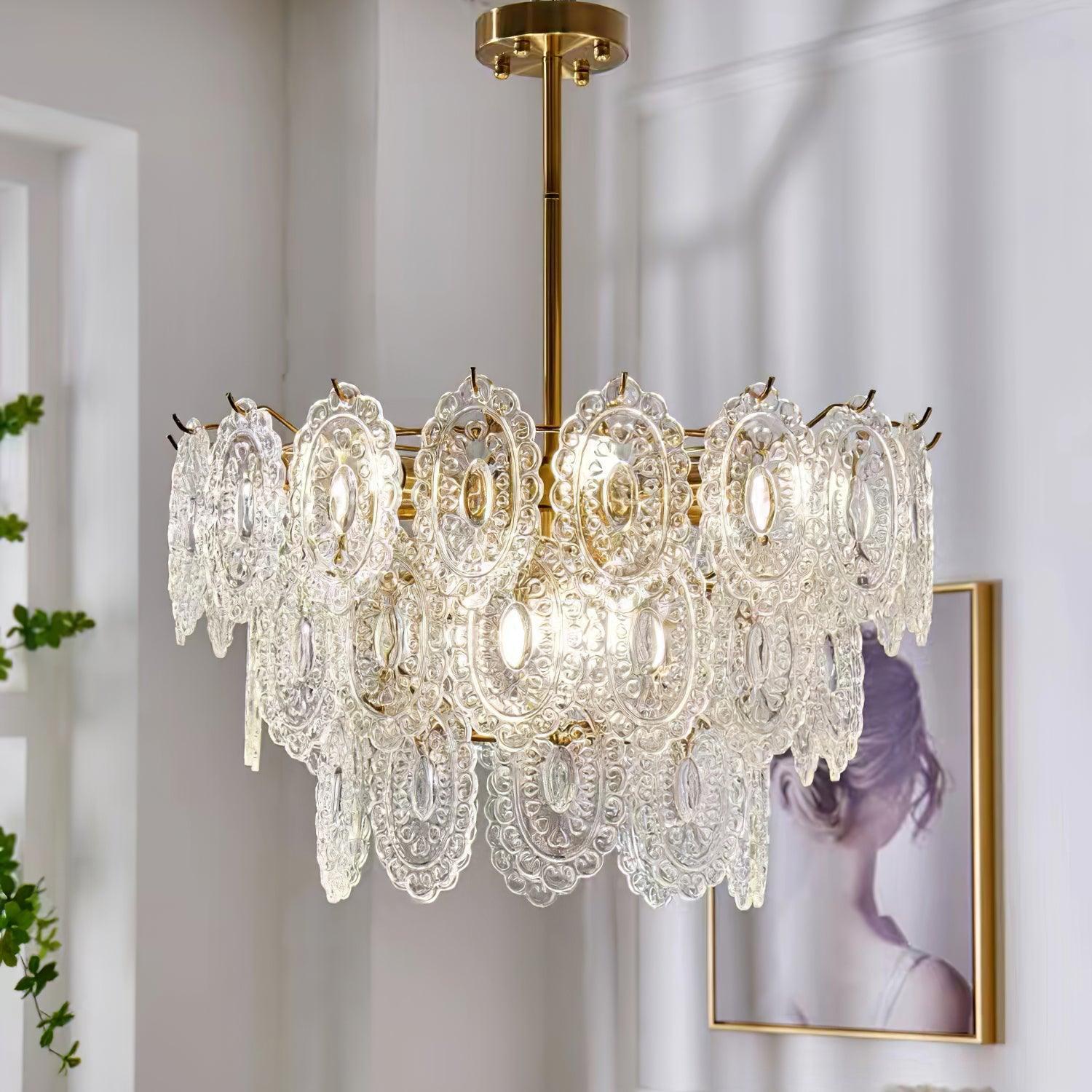 Wave Glass Style Chandelier - Cylinder-1-Luxehomezone