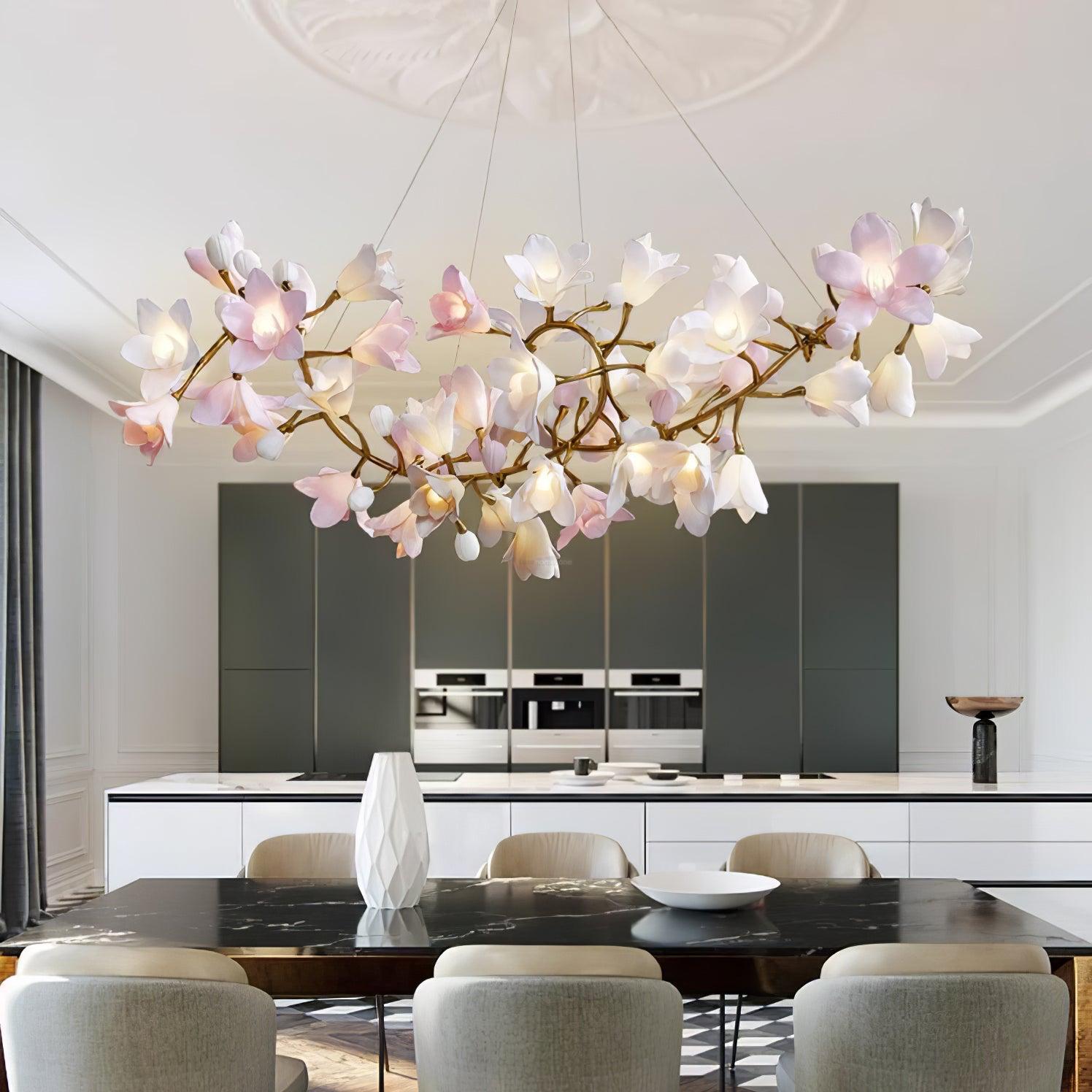 Circular Flower Blossom Chandelier - Karen-1-Luxehomezone