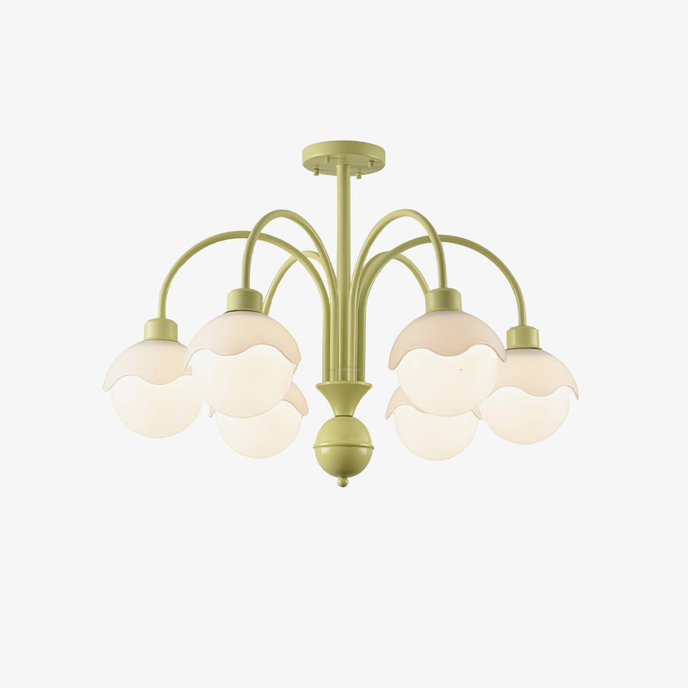 Creamy Lychee Matcha Chandelier with 4/6 heads - Zahara-1-Luxehomezone