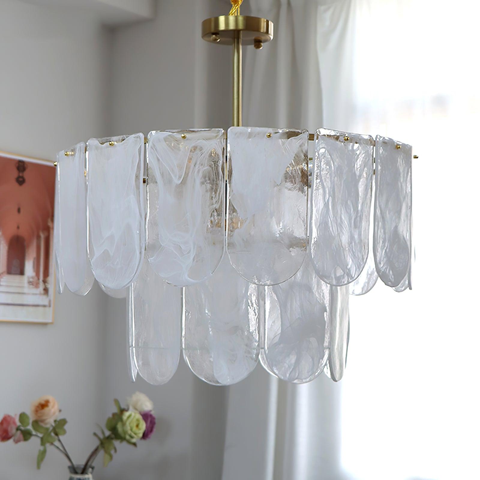 Traditional Classic Metal Glass Chandelier ∅ 15.7″ - Luxehomezone
