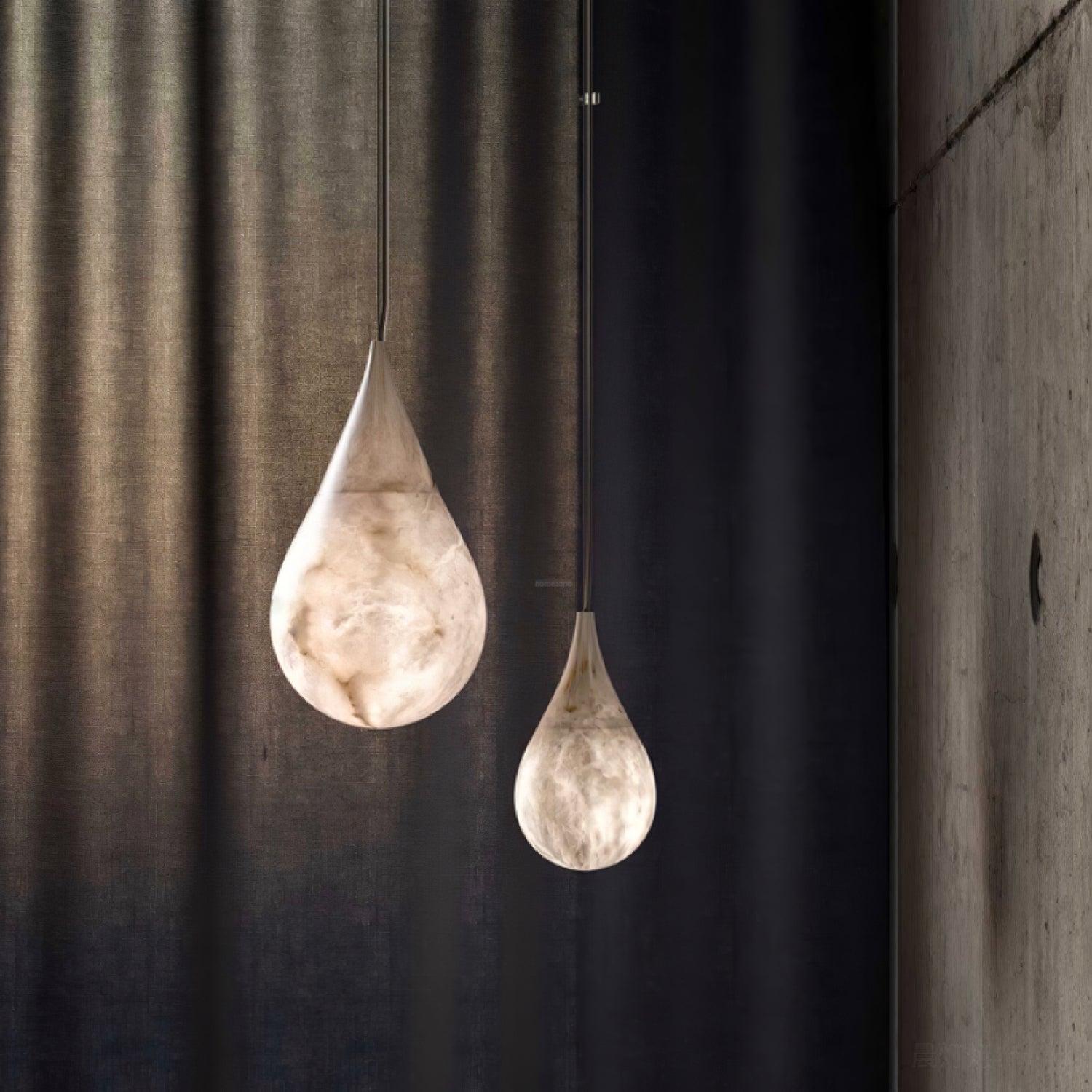 Marble Raindrop Pendant Alabaster Light - Alabaster, Alabaster Pendant-1-Luxehomezone