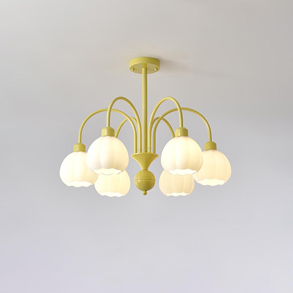 Cream Pumpkin Ball Chandelier with 4/5/6/8 heads - Zahara-1-Luxehomezone