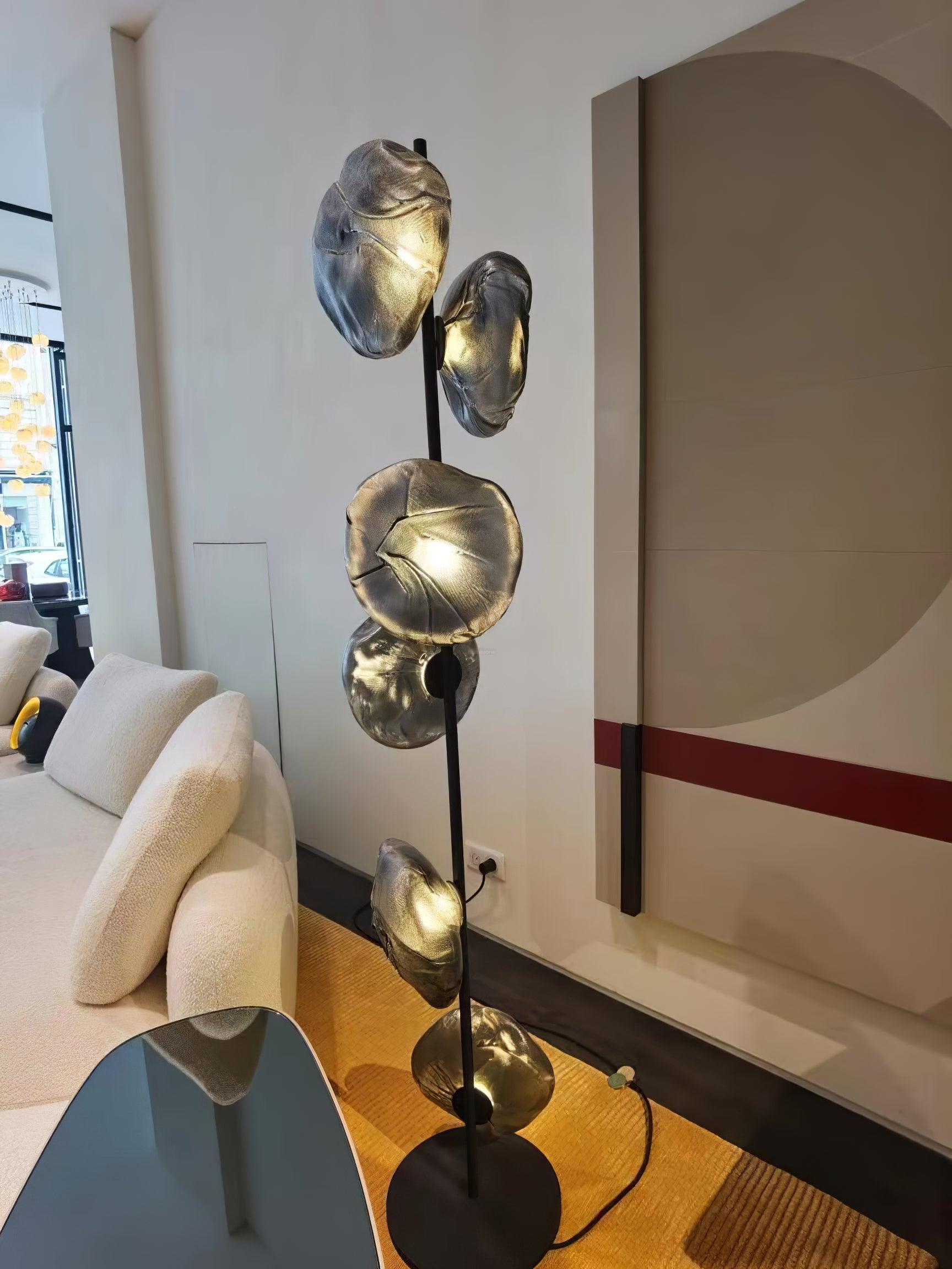 Glass Petals Floor Lamp with 3/6 heads - Art Glass-1-Luxehomezone