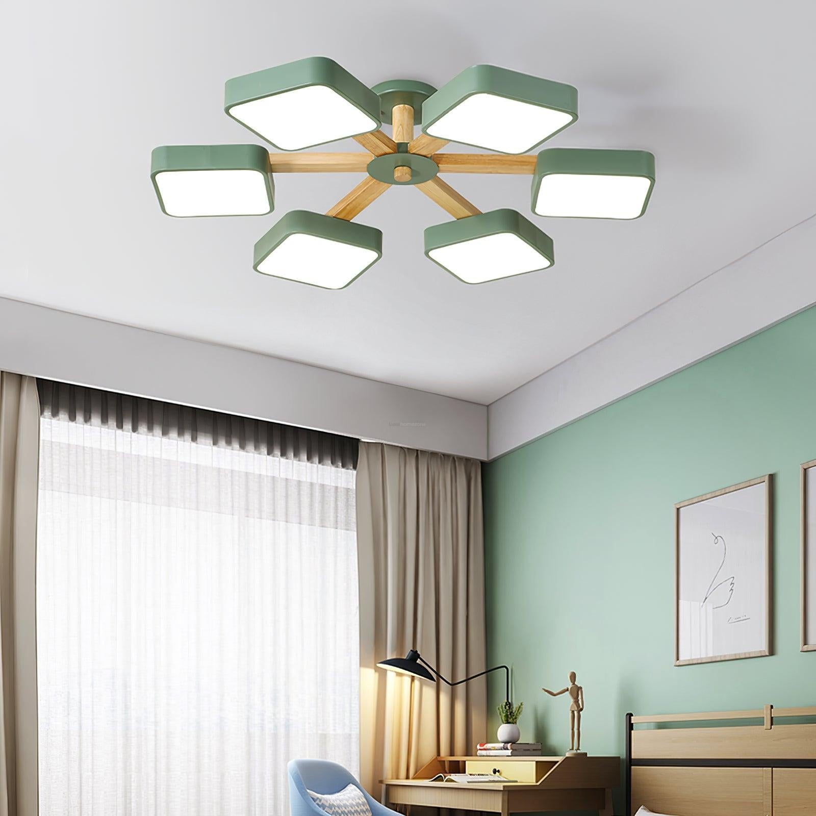 Modern Multi Stem Chandelier with 5/6/8 heads - Wood-1-Luxehomezone