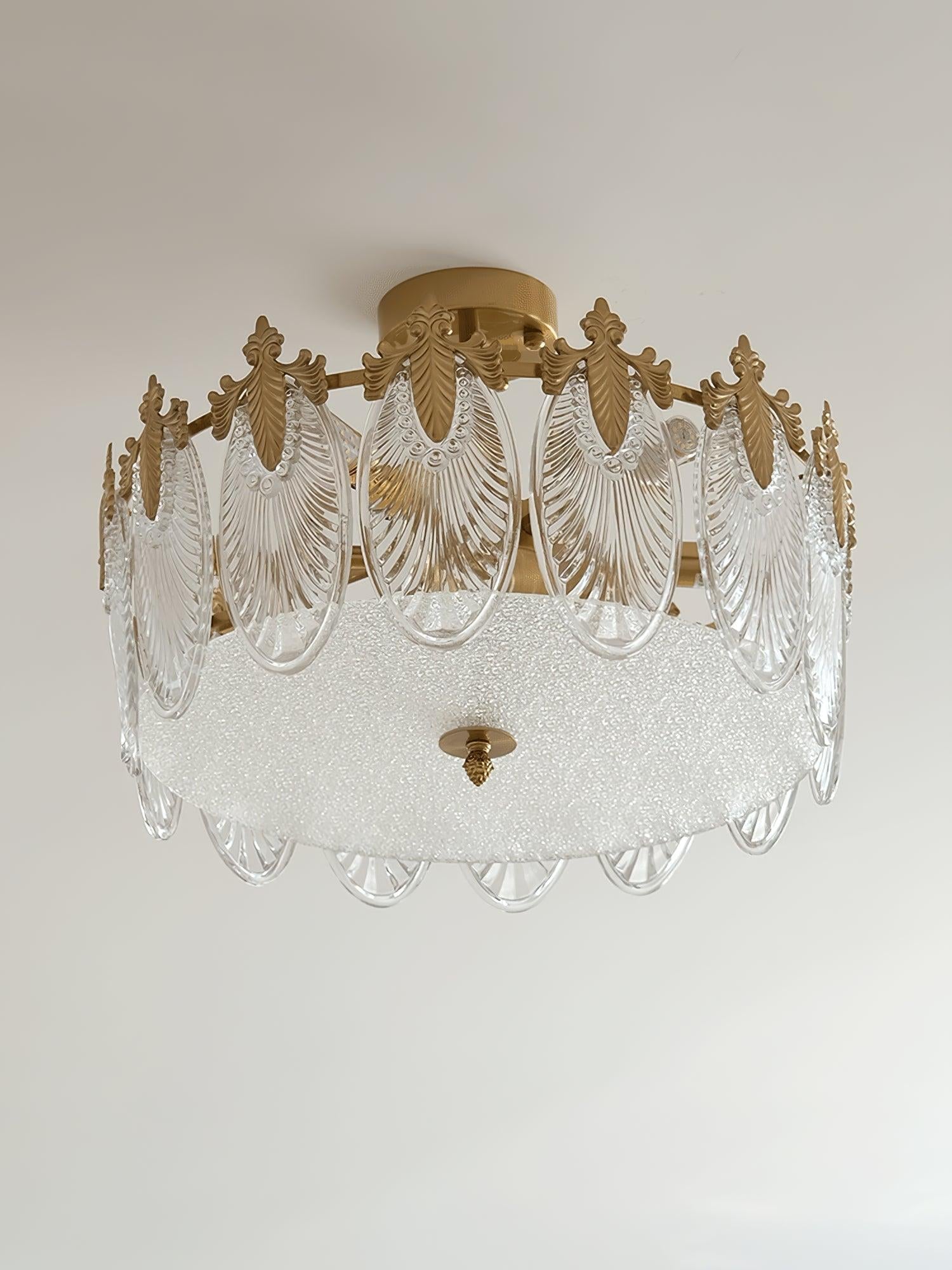Decorative Pattern Glass Round Chandelier with 5/6/8 heads - Cylinder-1-Luxehomezone