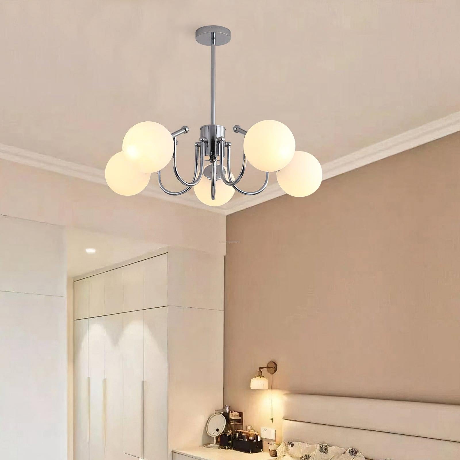 Angle Glass andelier with 3/5/6 heads - Bend-1-Luxehomezone