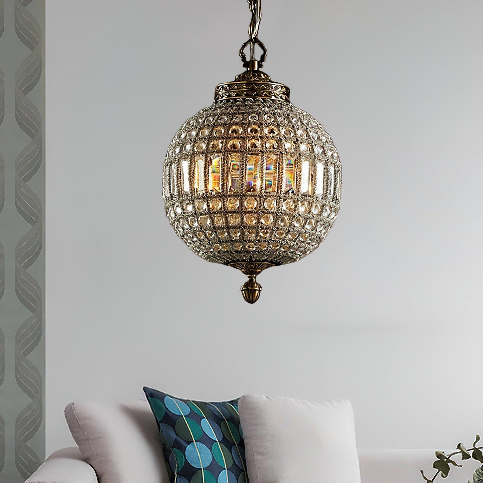 Traditional Globe Chandelier - Classic, Crystals-1-Luxehomezone