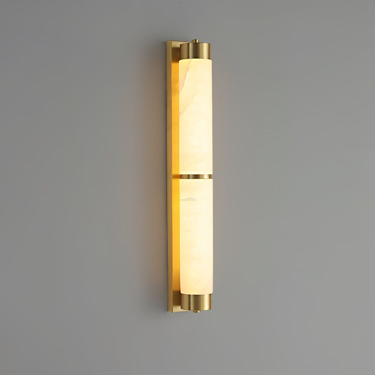 Cylindra Alabaster Brass Wall Sconce - Alabaster, Alabaster Wall Lamp-1-Luxehomezone