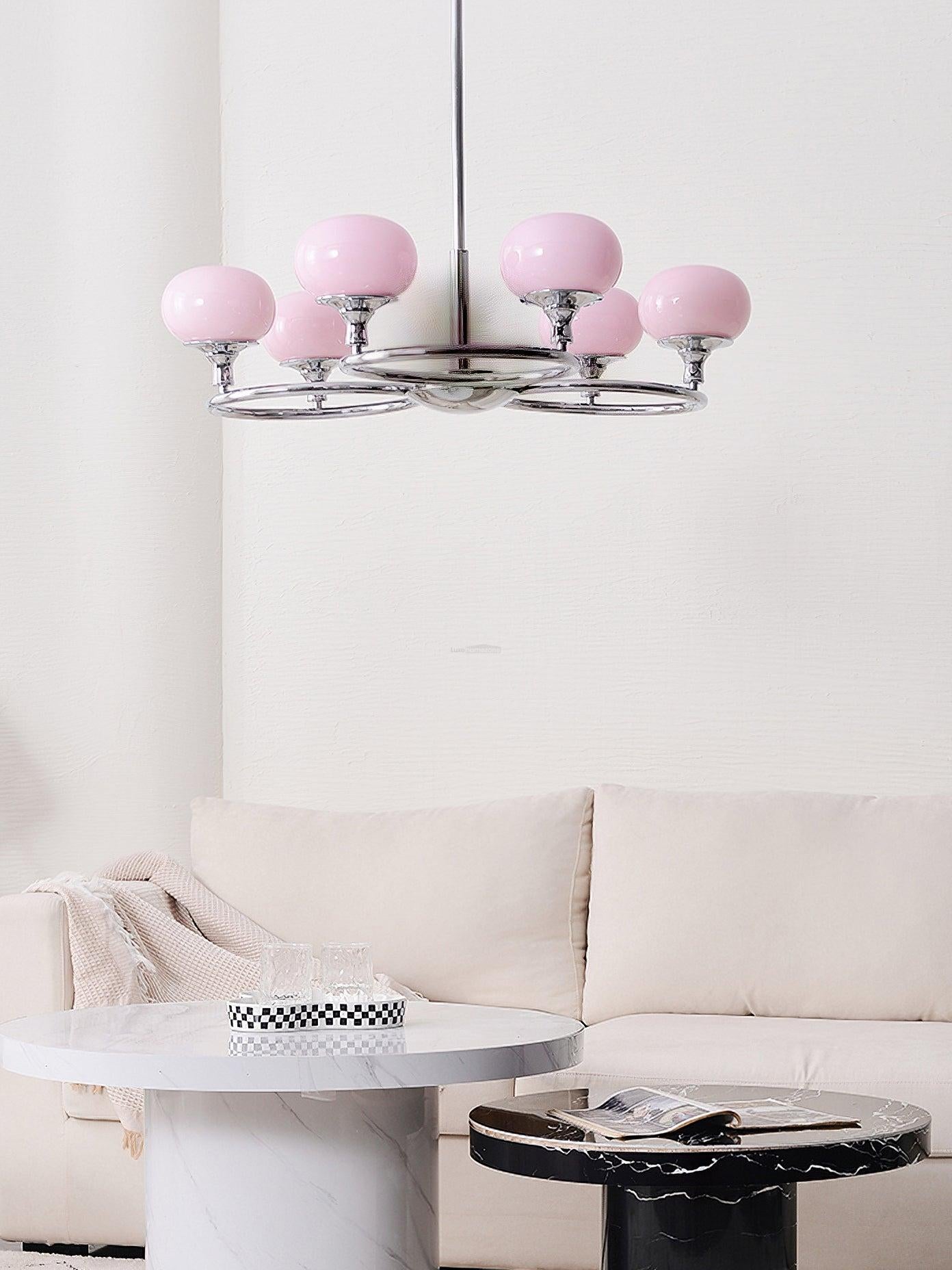 Ingersoll Round Chandelier  ∅ 31.5″ - Glass Chandelier, Persimmon-1-Luxehomezone