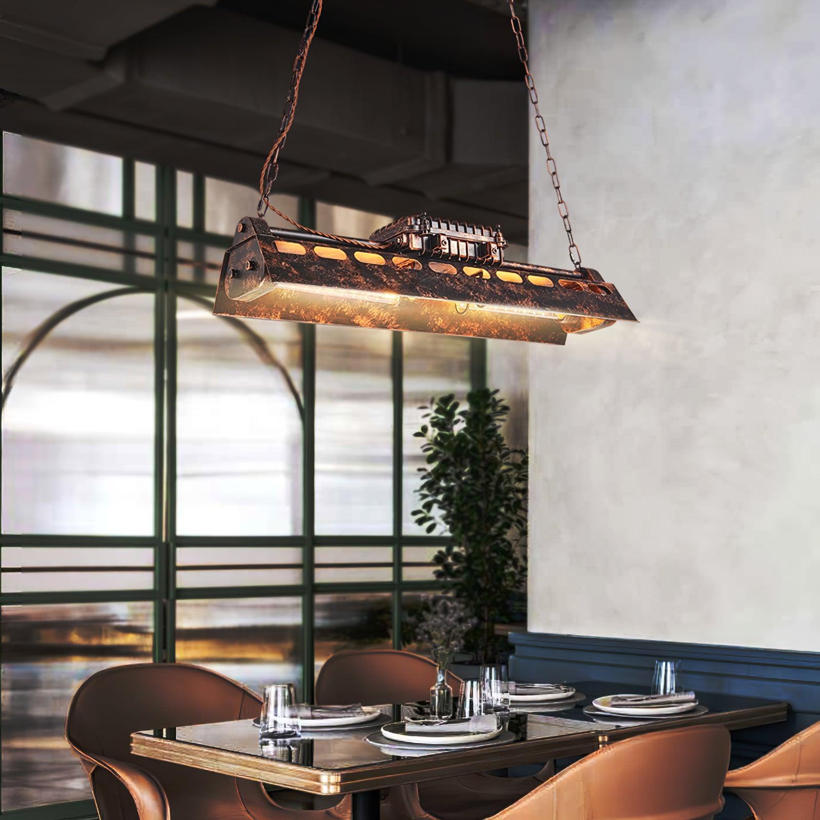 Industrial Steampunk Style Chandelier, Dining Table Lamp, Kitchen Island Lamp - Bar, Bloom, Optimized-1-Luxehomezone