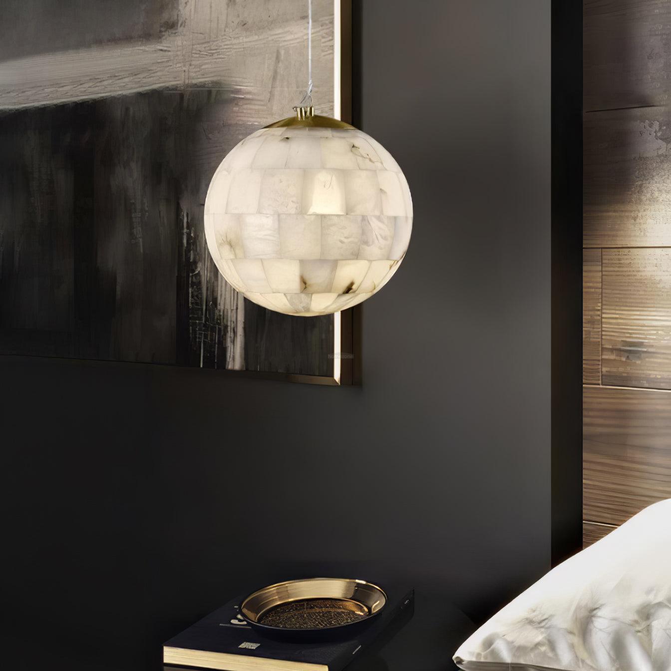 Alabaster Ball Pendant Light - Alabaster, Alabaster Pendant-1-Luxehomezone