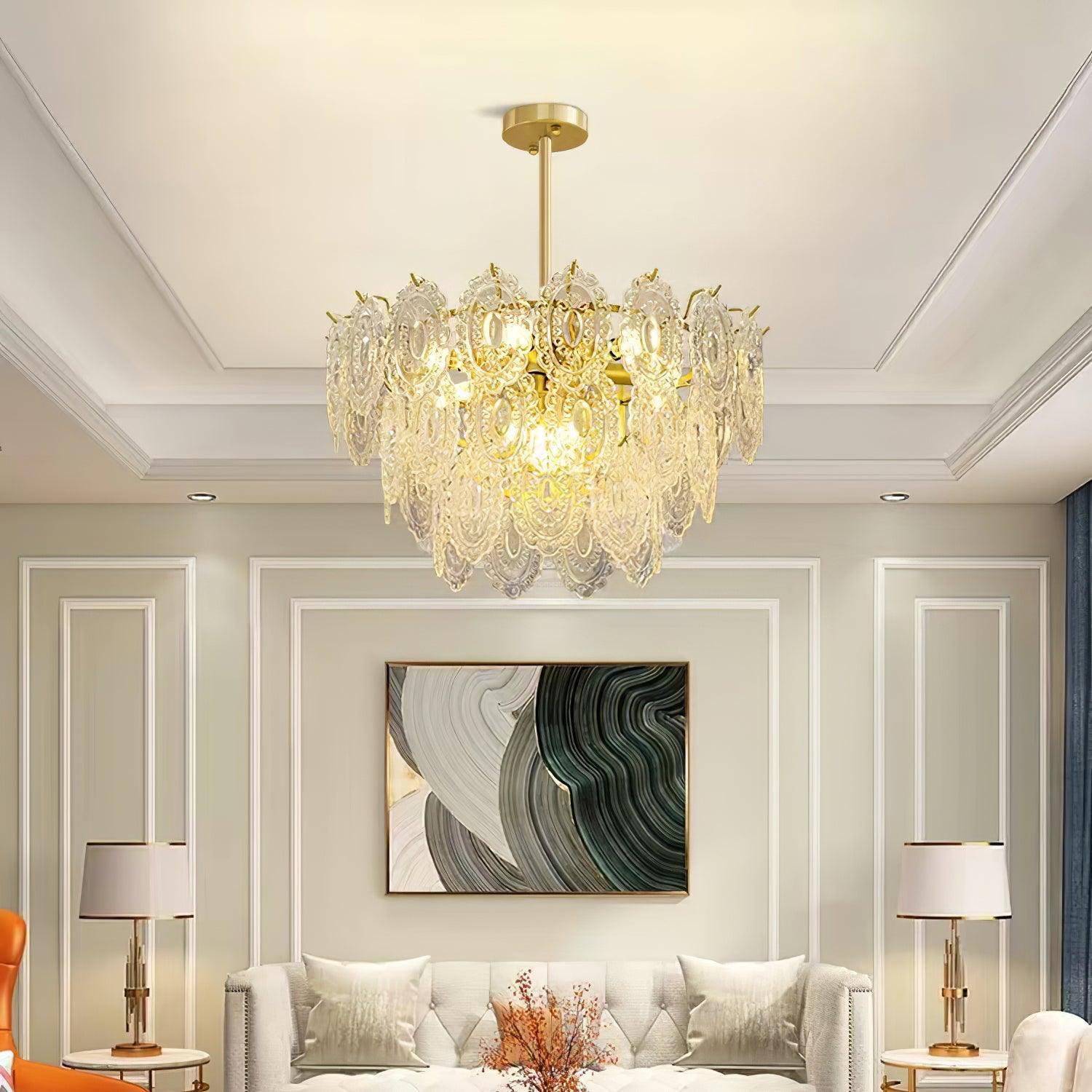 Wave Glass Style Chandelier - Cylinder-1-Luxehomezone