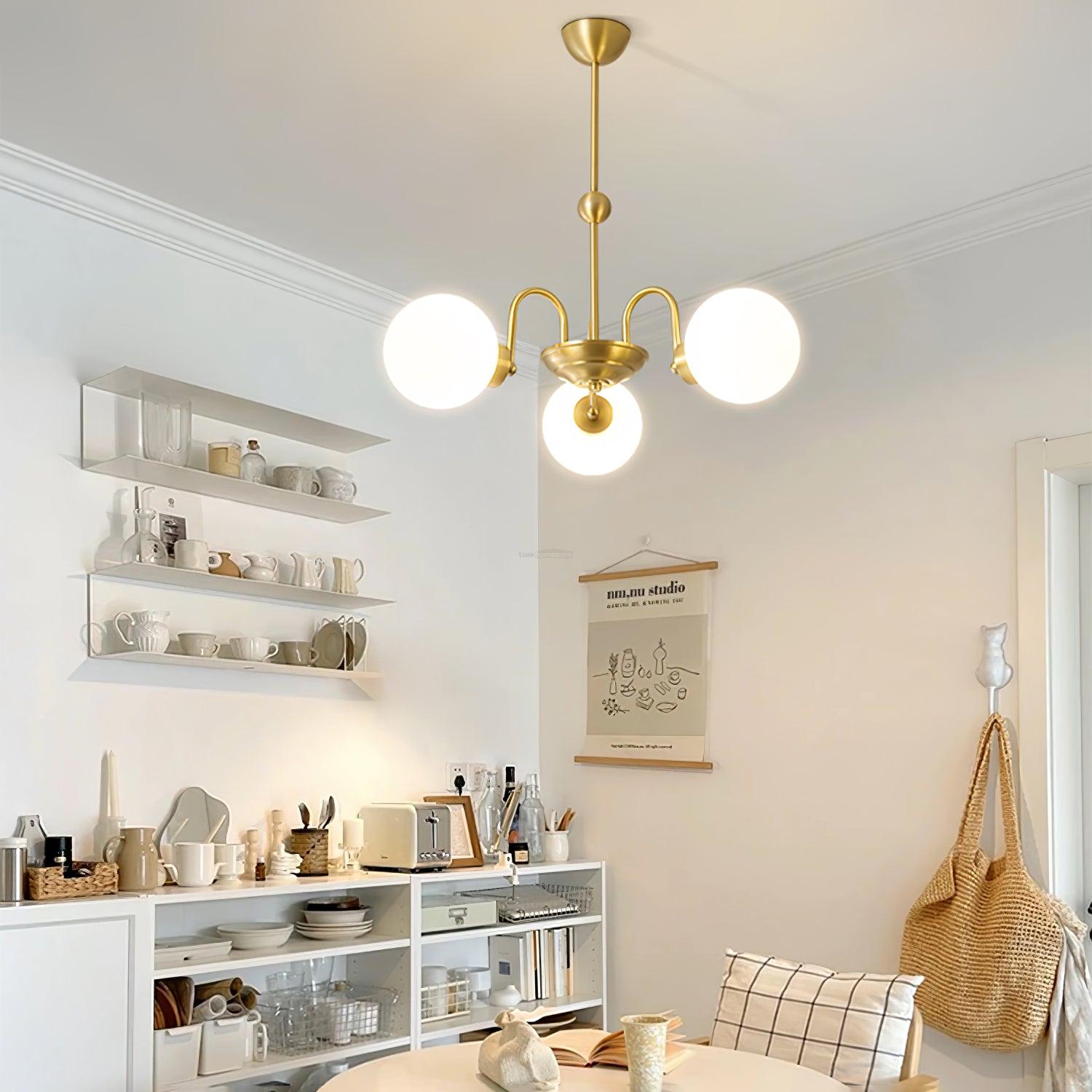 Yisu Brass Chandelier with 3/6/8 heads - Bend, Marshmallow Chandelier-1-Luxehomezone