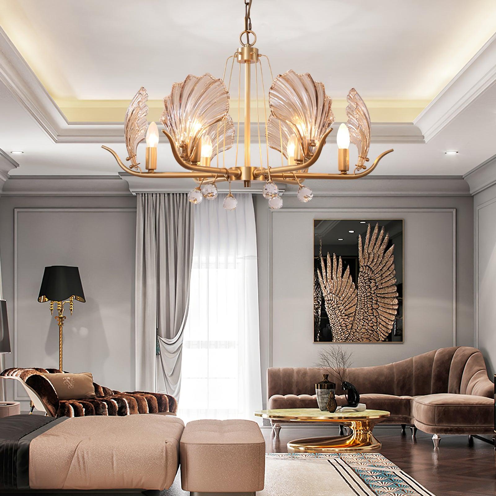 Shell Crystal Chandelier with 3/6/8 heads - Luxehomezone