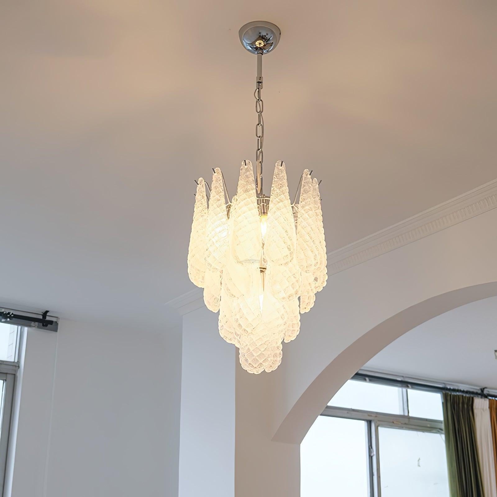 Grid Glass Style Waterfall Chandelier - Cylinder-1-Luxehomezone
