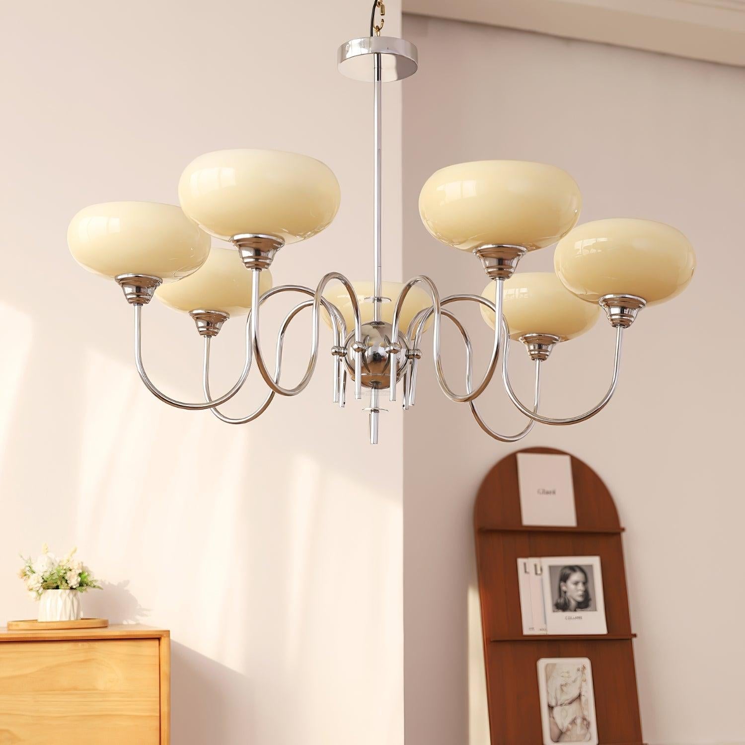 Creamy Persimmon Chandelier - Glass Chandelier, Persimmon-1-Luxehomezone