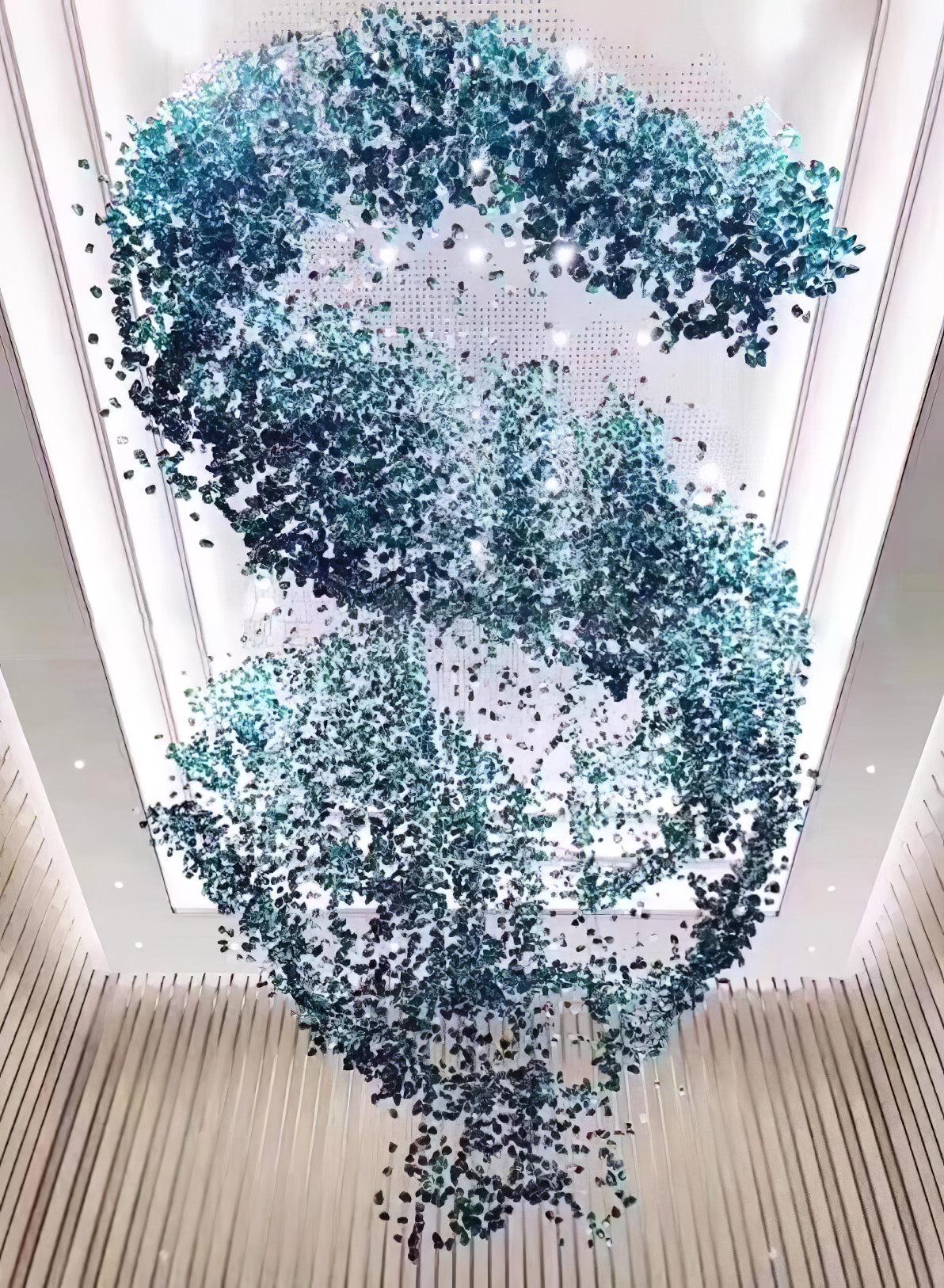 Multicolor Crystal Stone Round/Long canopy Chandelier - Helia-1-Luxehomezone