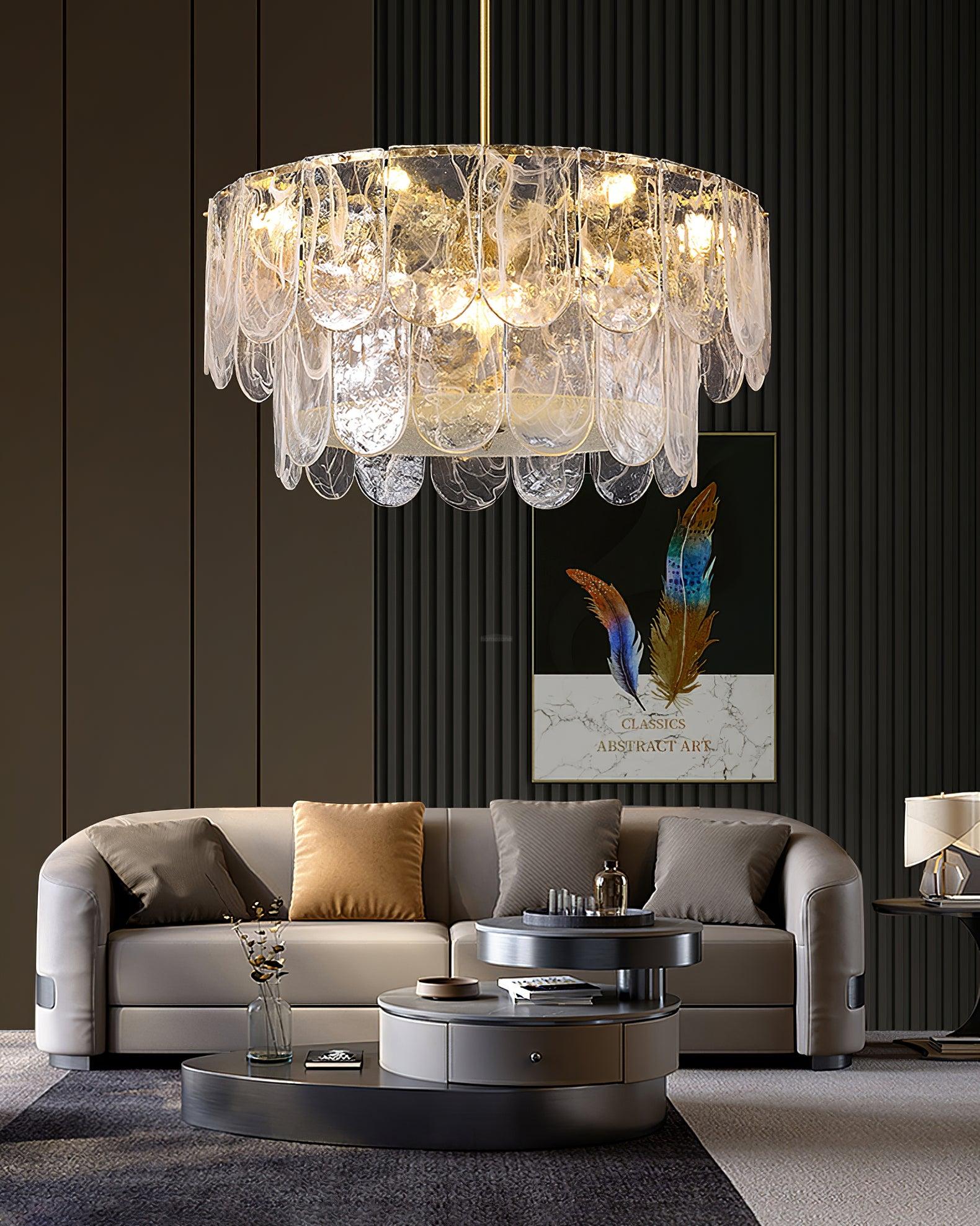 Traditional Classic Metal Glass Chandelier ∅ 15.7″ - Luxehomezone