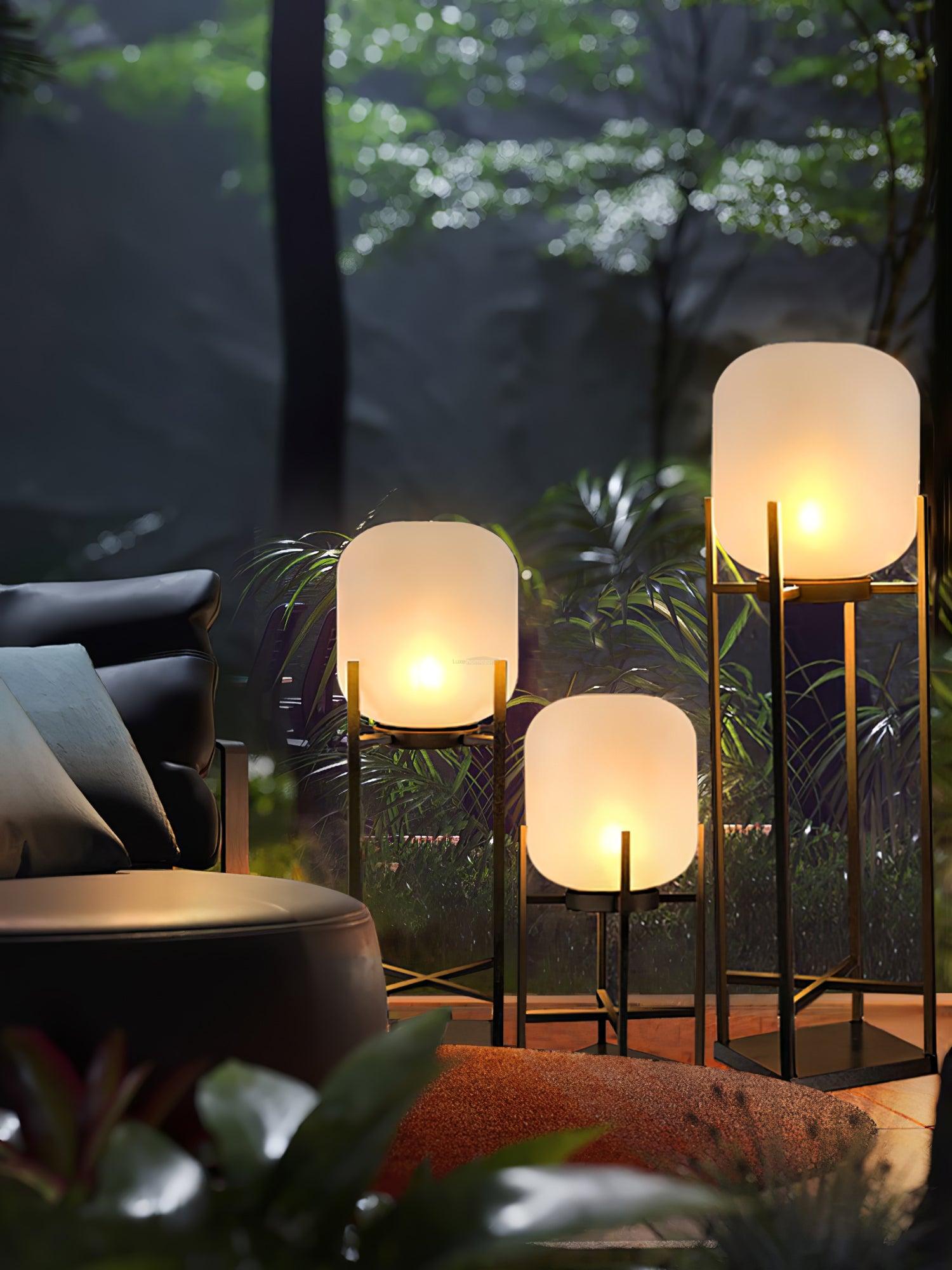 Lantern Solar Floor Lamp for Outdoor - Cube-1-Luxehomezone