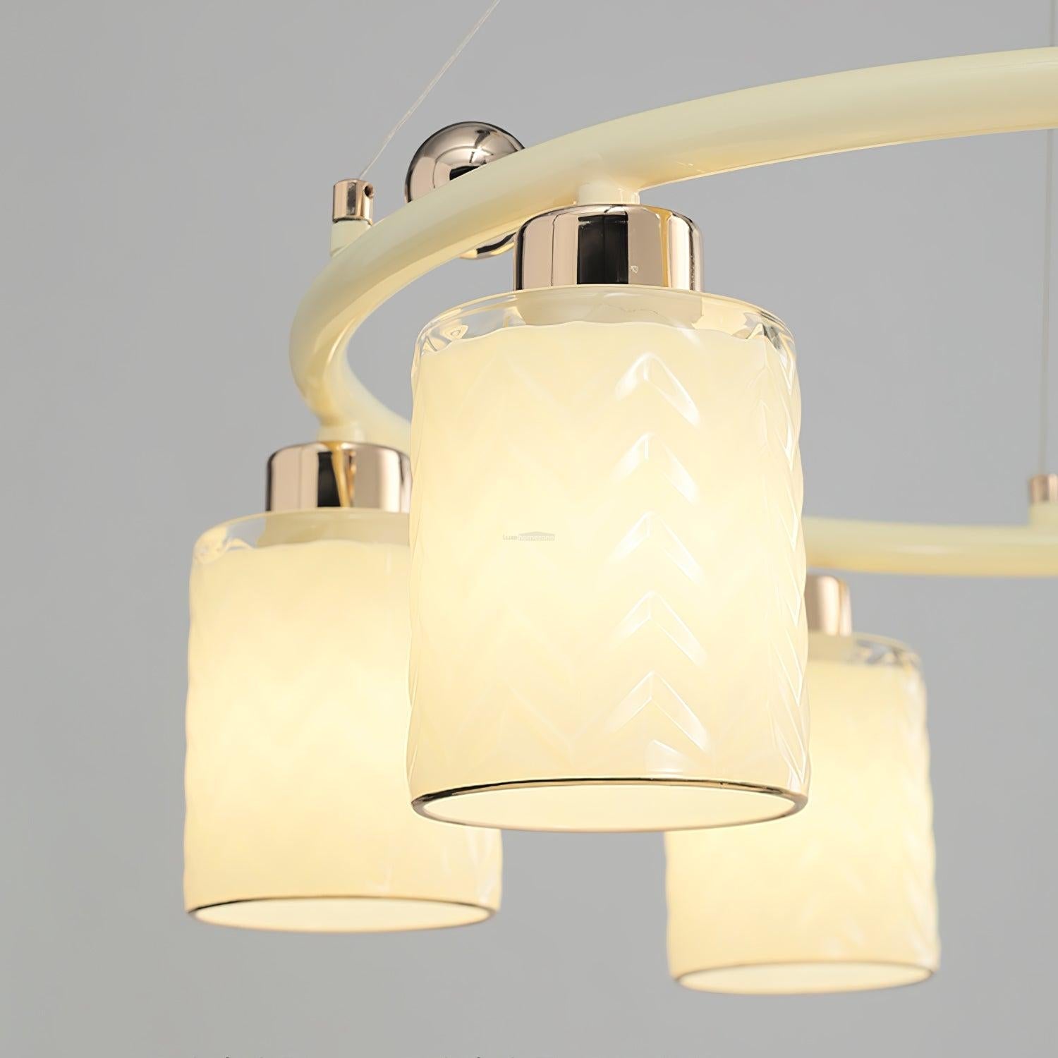 Round Glass Cup Chandelier - Cylinder-1-Luxehomezone
