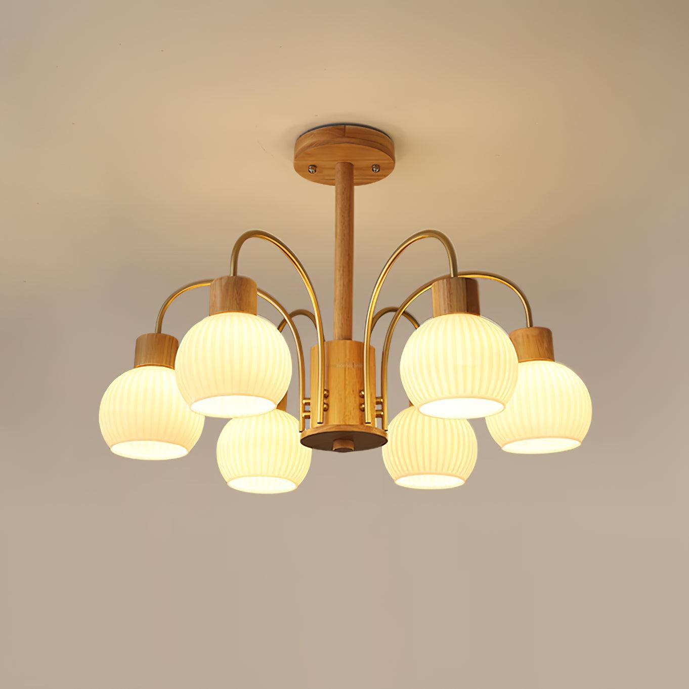 Donnelly Wooden Chandelier with6/8 heads - Luxehomezone