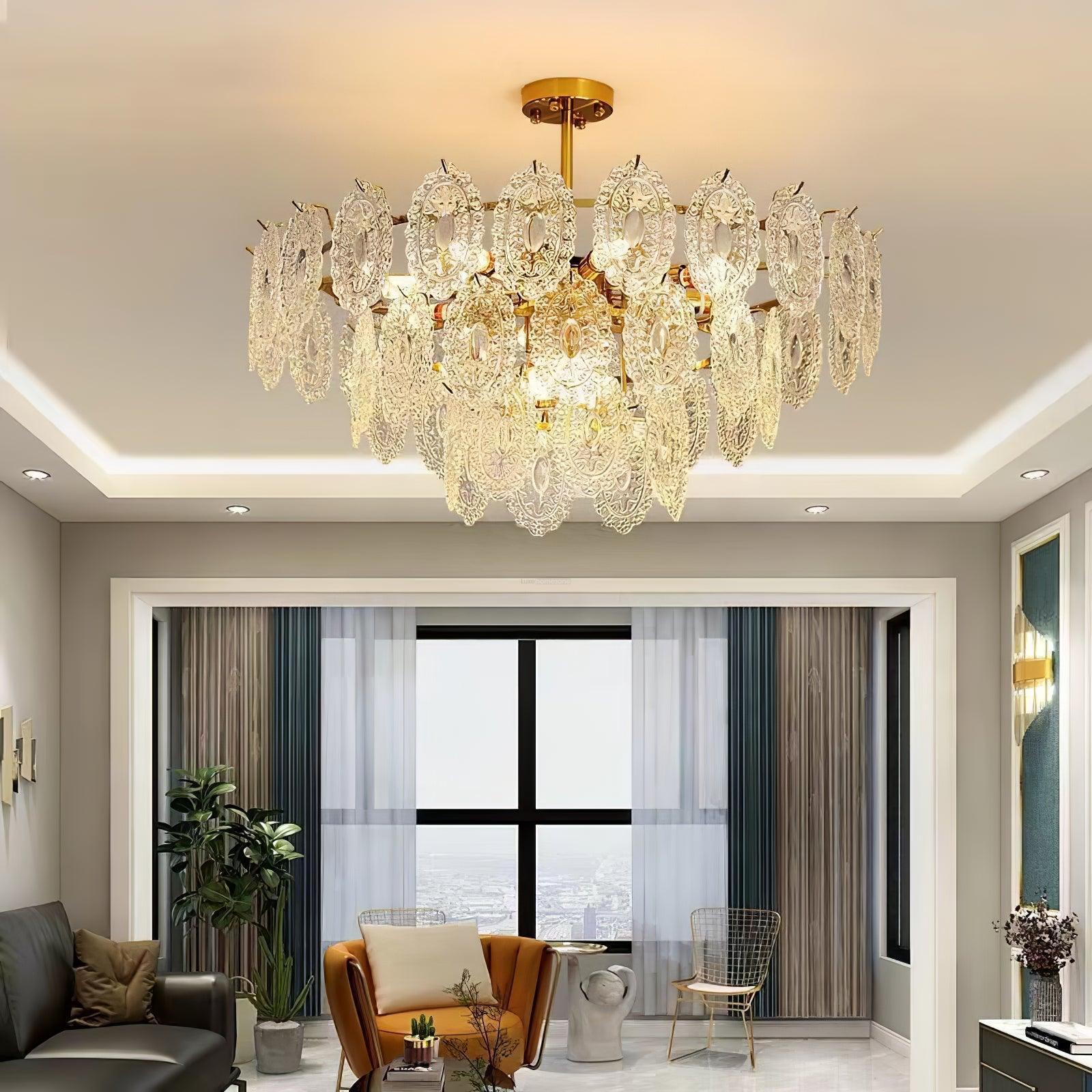 Wave Glass Style Chandelier - Cylinder-1-Luxehomezone