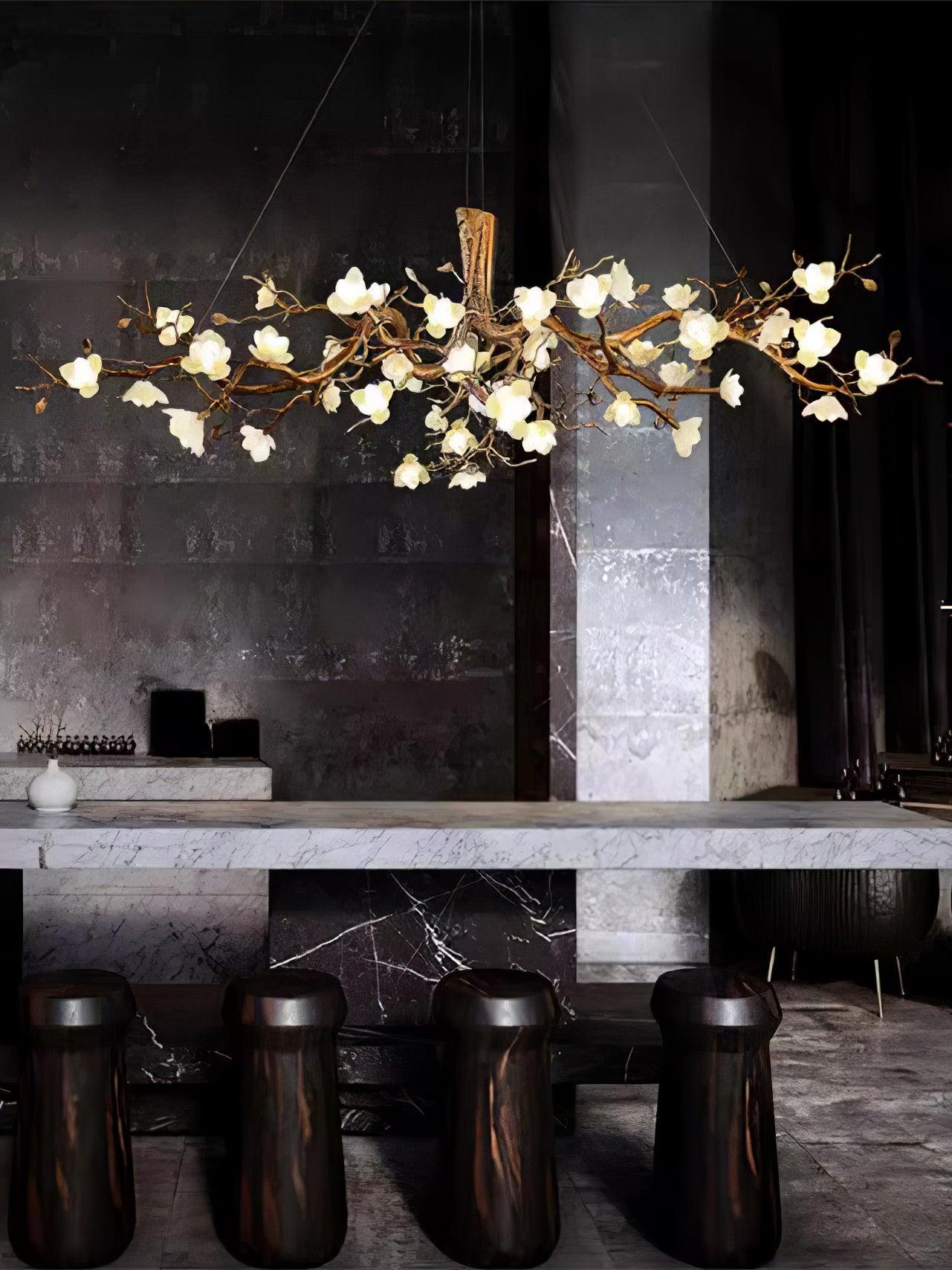 Flower Bloom Branch Type Brass Chandelier - Branch-1-Luxehomezone