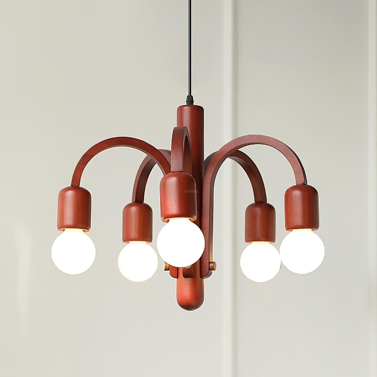Candela Teak Chandelier Φ 19.6″ - Bend-1-Luxehomezone