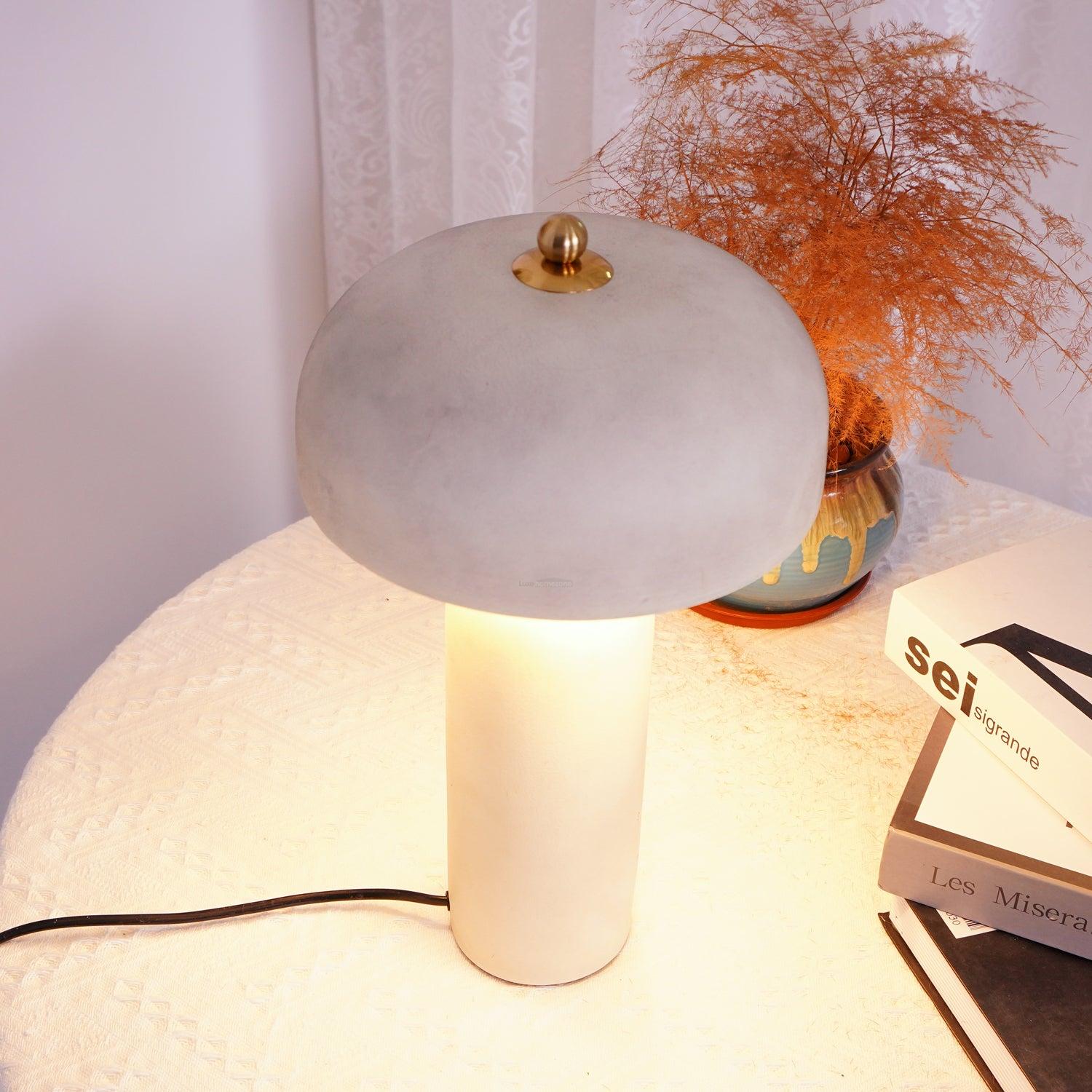 Fungi Glow Table Light - Kaya Ceramics, White-1-Luxehomezone