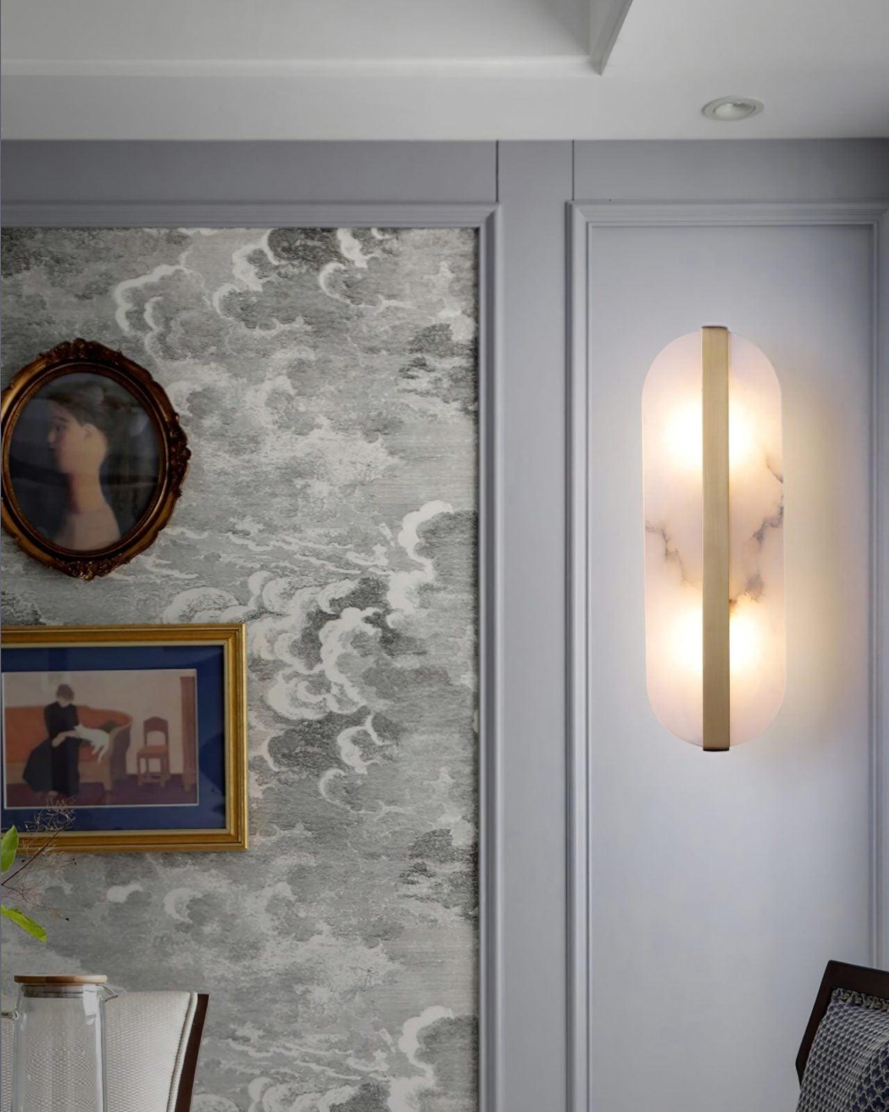 Stone Alabaster LED Wall Sconce - Alabaster, Alabaster Wall Lamp-1-Luxehomezone