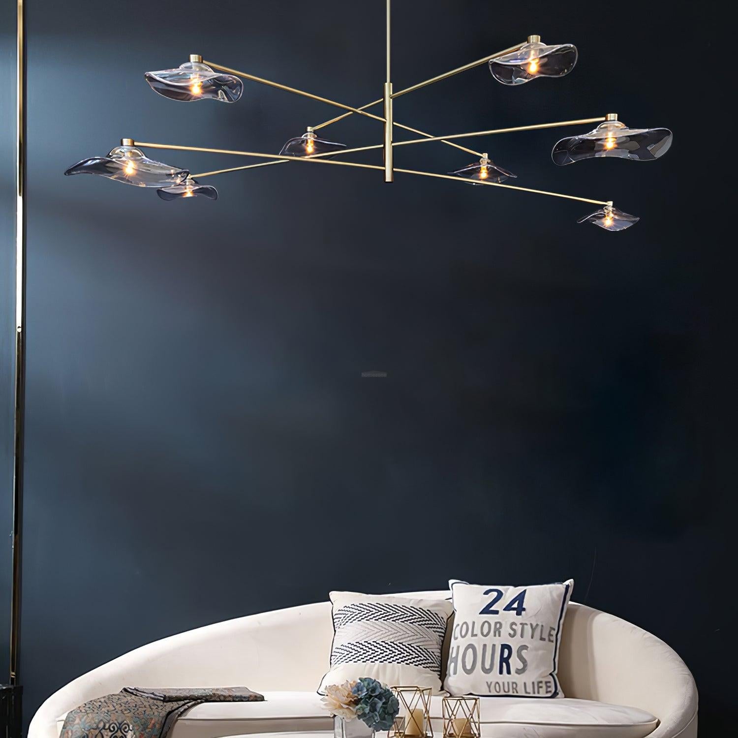 Lotus Leaves Glass Chandelier 39.4''/47.2'' - Lotus Leaf-1-Luxehomezone