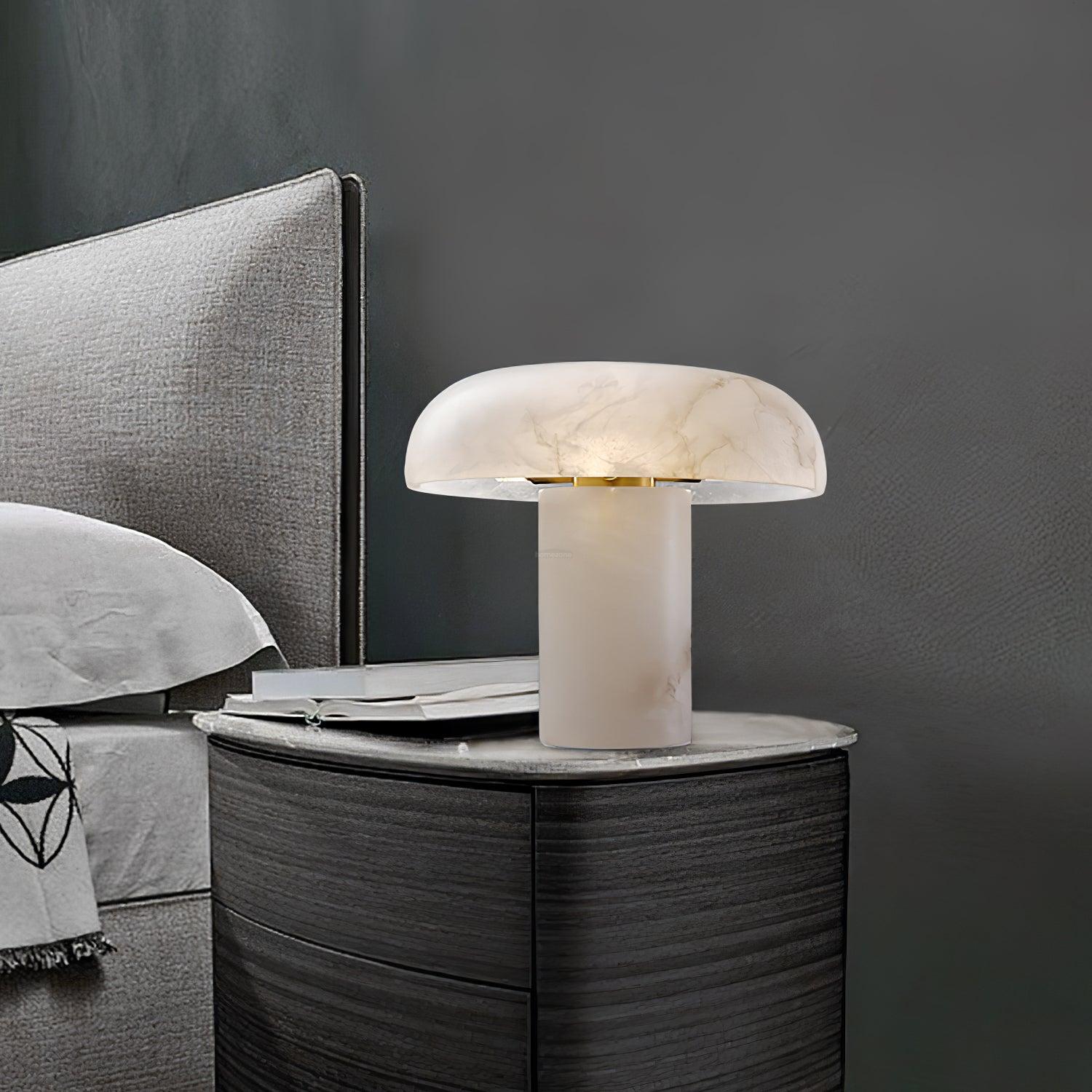 Mushroom Table Lamp Style B - Alabaster-1-Luxehomezone