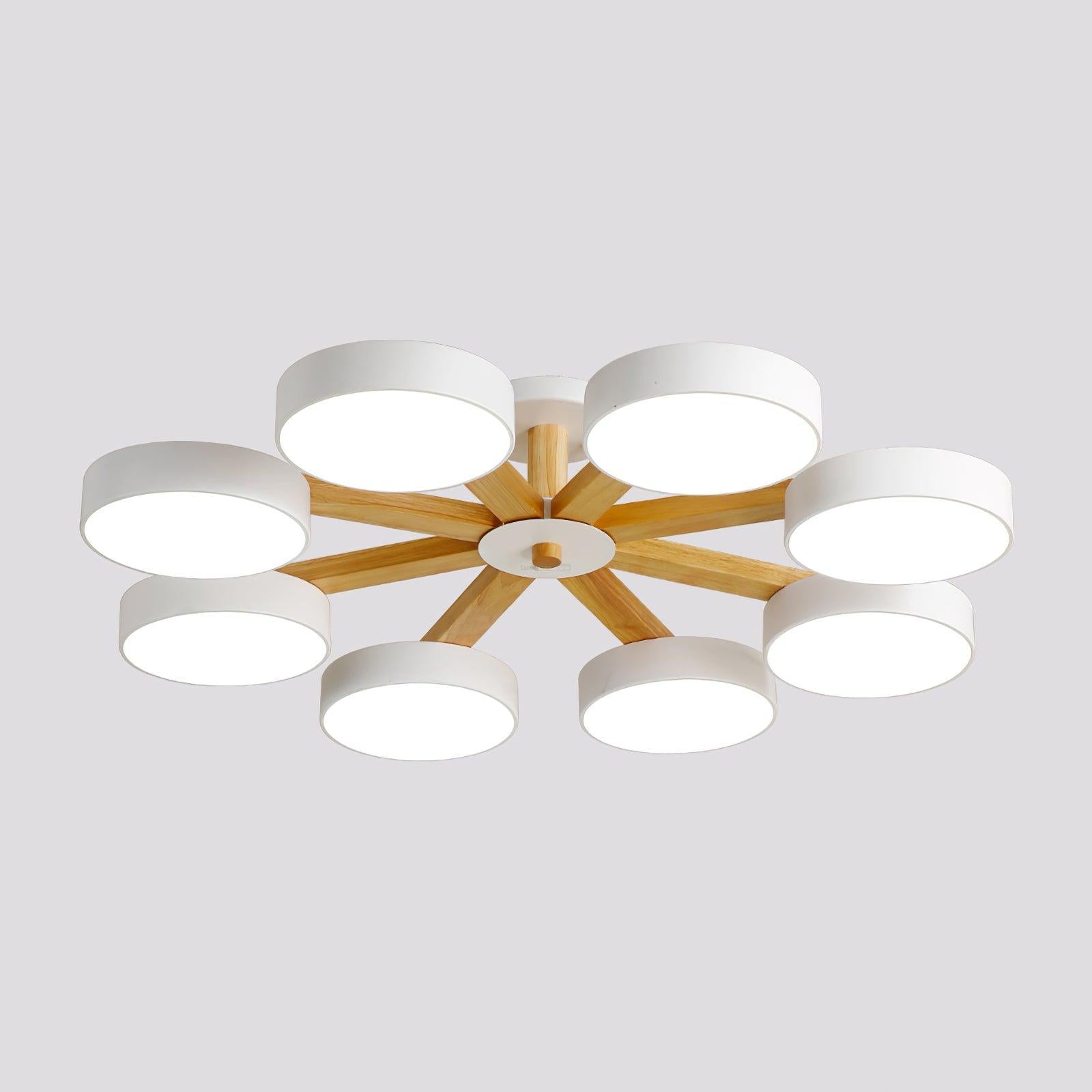Modern Multi Stem Chandelier with 5/6/8 heads - Wood-1-Luxehomezone