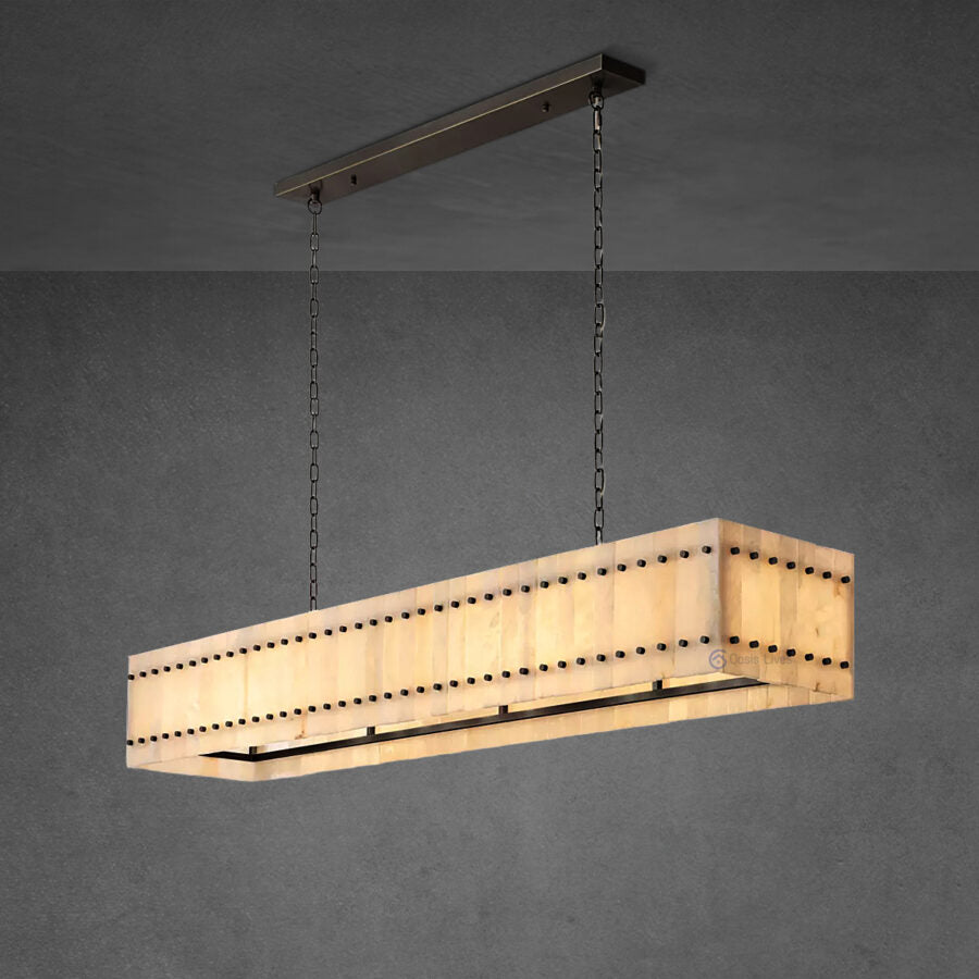 Lux Alabaster Linear Chandelier 72″