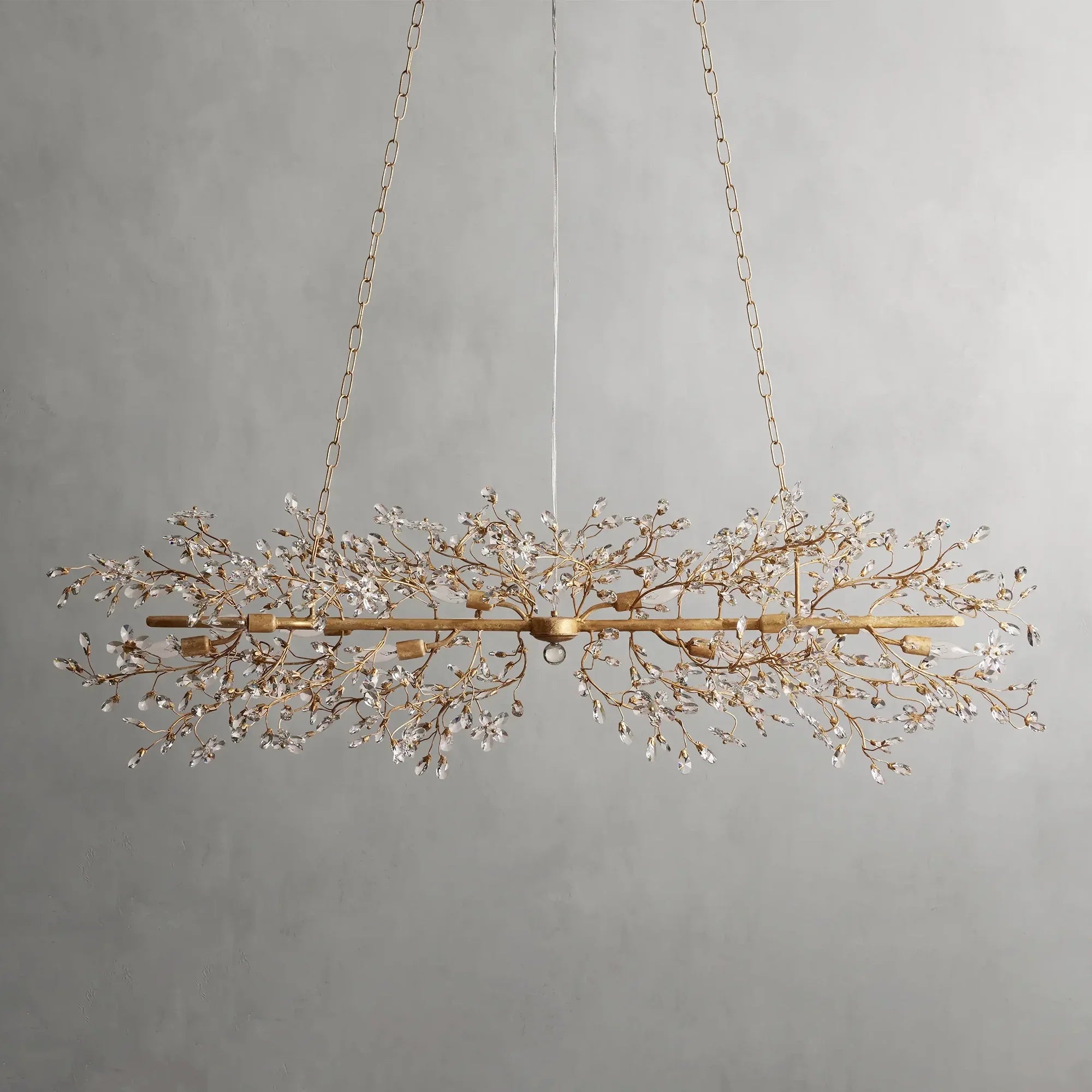 Crystal Flowers Fiore Linear Chandelier - All Products, Bedroom, Best Sellers, Branch, Chandelier, Dinner Room, Fiore Series, Kitchen- Chandelier1-Luxehomezone