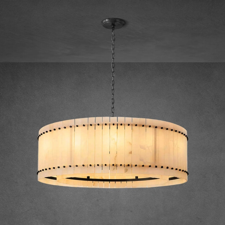 Lux Alabaster Round Chandelier 48″