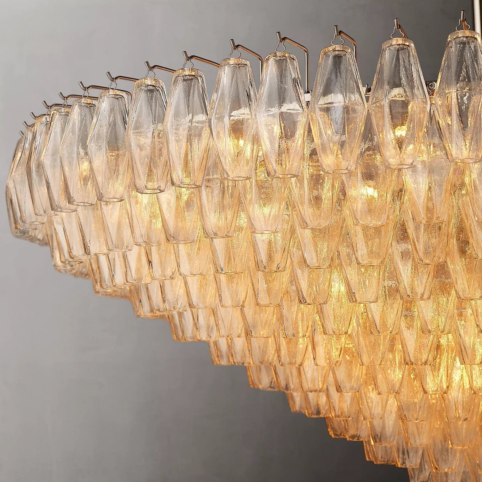 Chara Glass Tiered Round Chandelier 61"