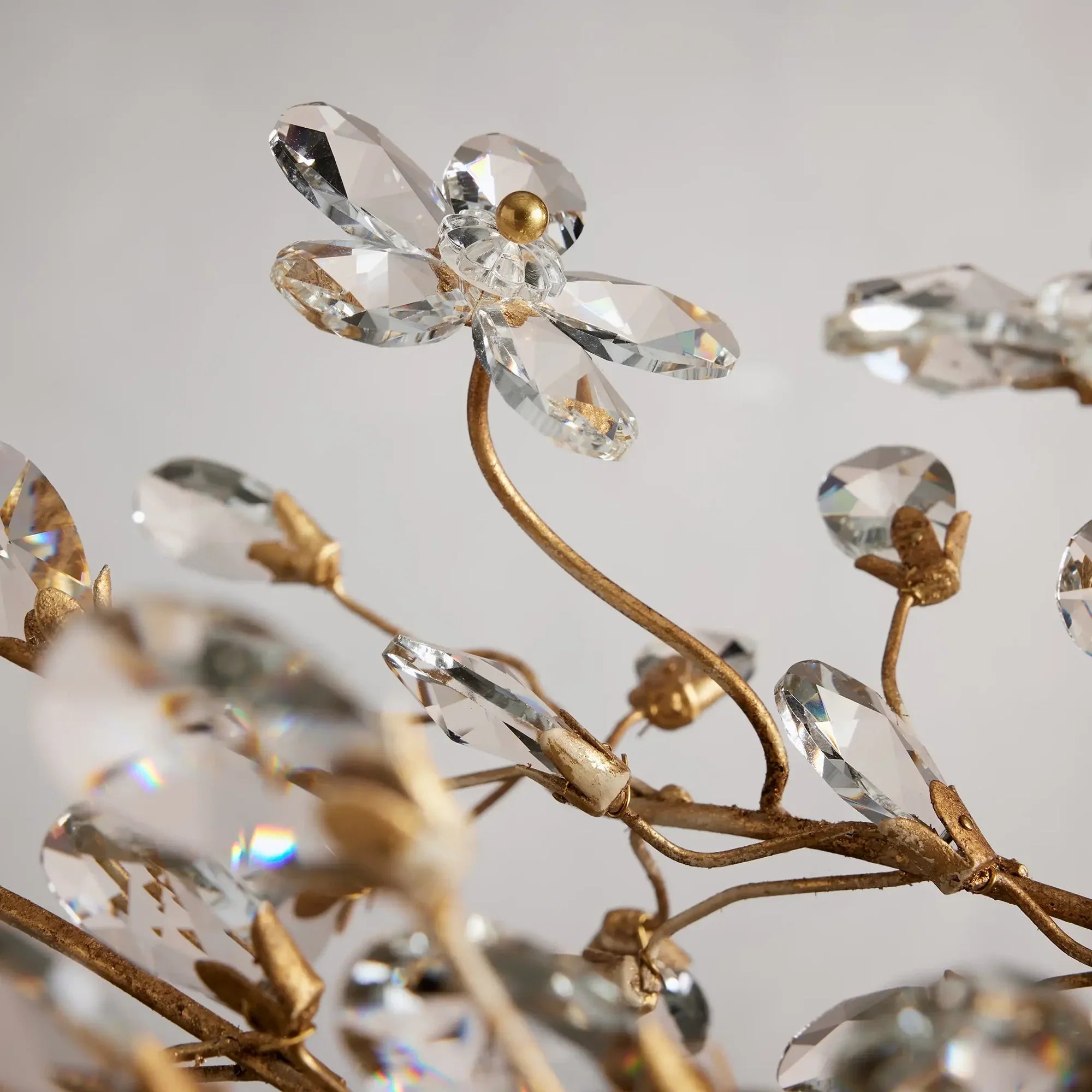 Crystal Flowers Fiore Linear Chandelier - All Products, Bedroom, Best Sellers, Branch, Chandelier, Dinner Room, Fiore Series, Kitchen- Chandelier1-Luxehomezone