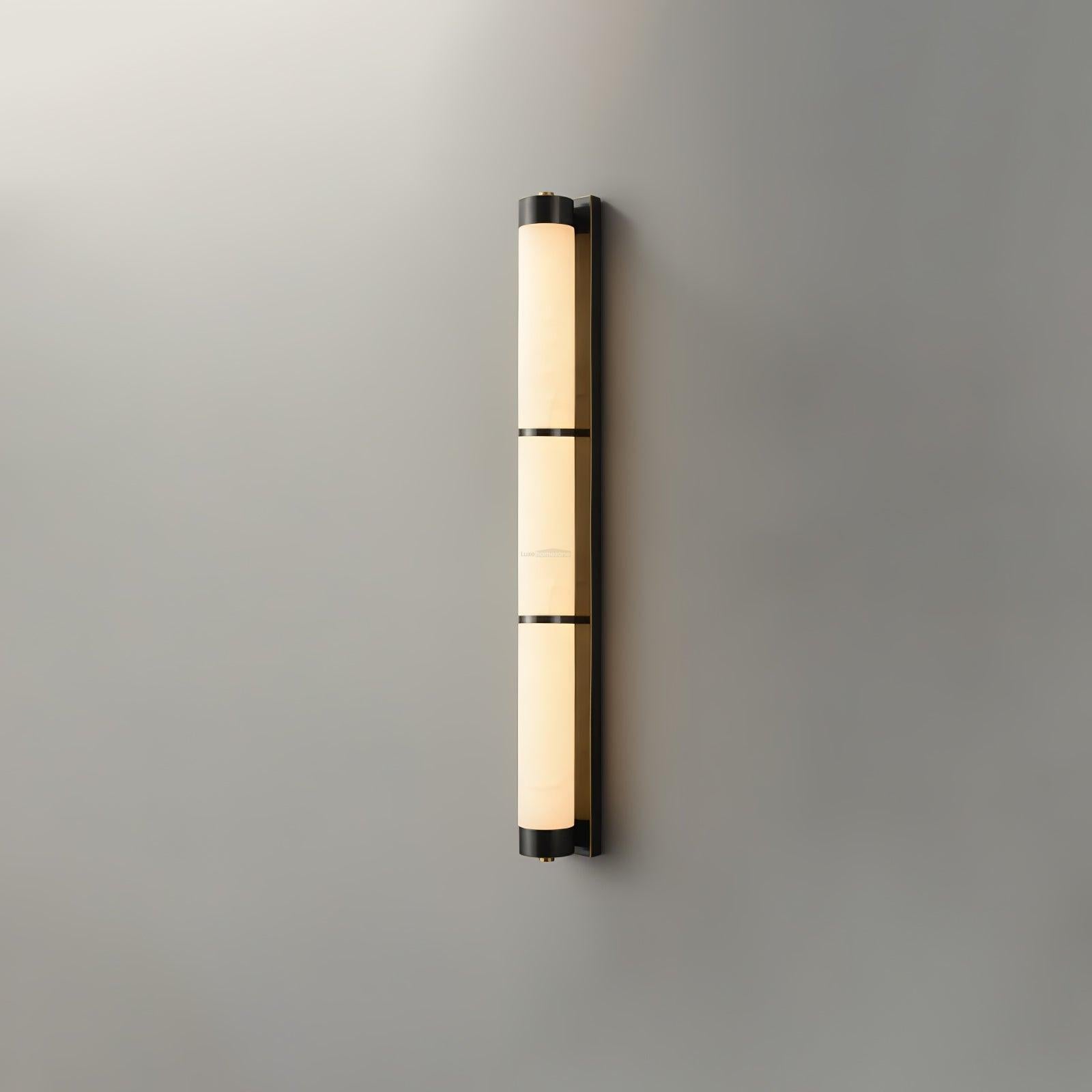 Cylindra Alabaster Brass Wall Sconce - Alabaster, Alabaster Wall Lamp-1-Luxehomezone