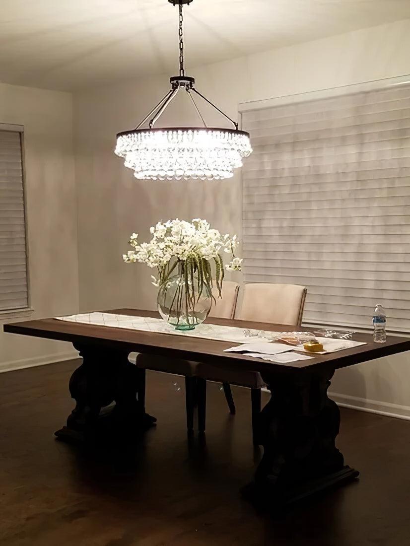 Unique Tiered Crystal Chandelier Φ 15.7″ - Crystals-1-Luxehomezone